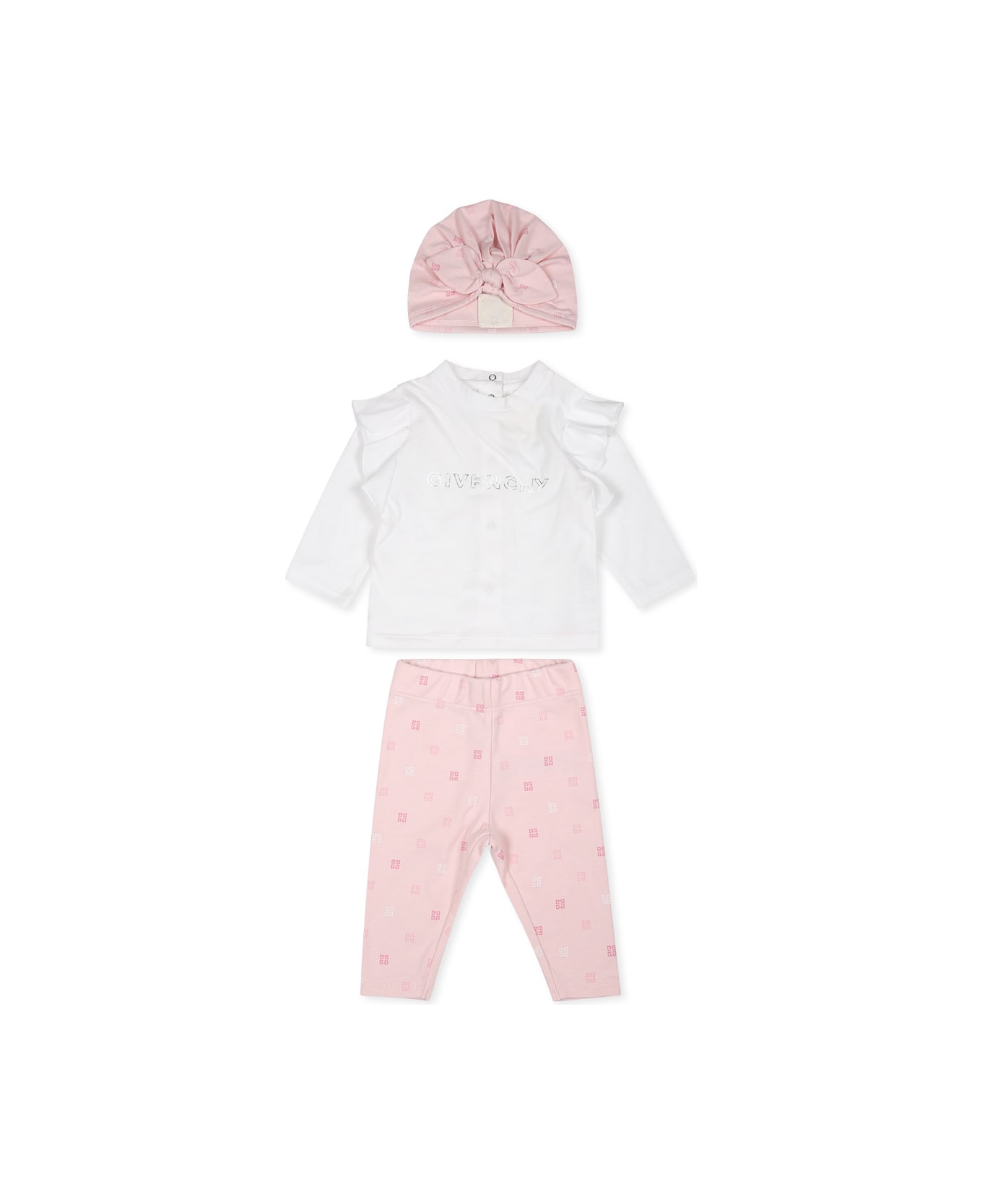 Givenchy Pink Birth Set For Baby Girl With Logo And Iconic 4g Motif - Rosa