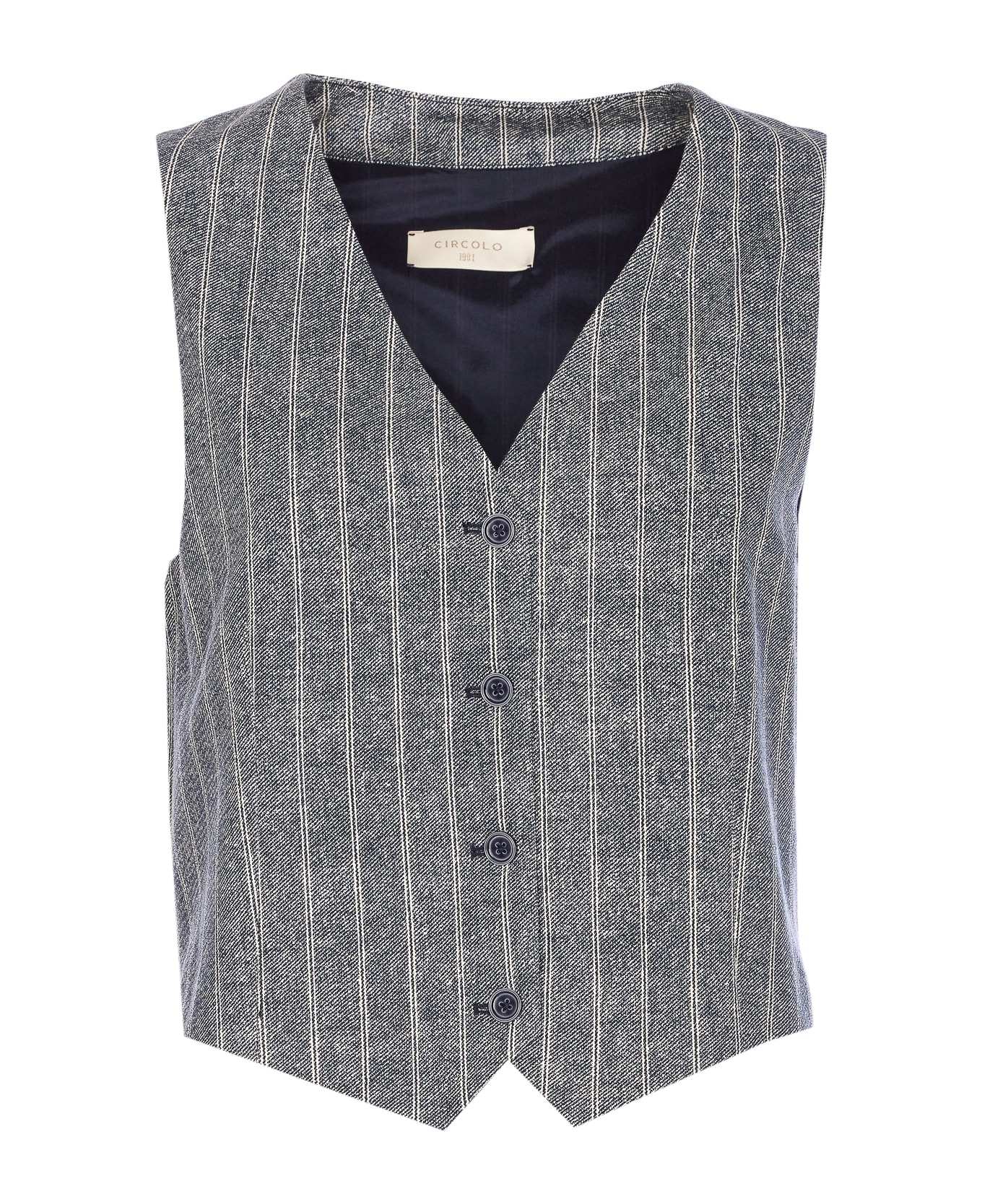 Circolo 1901 Striped Vest - Grey