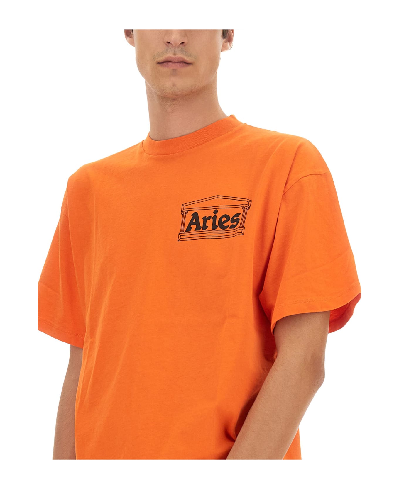Aries T-shirt With Logo - ARANCIONE