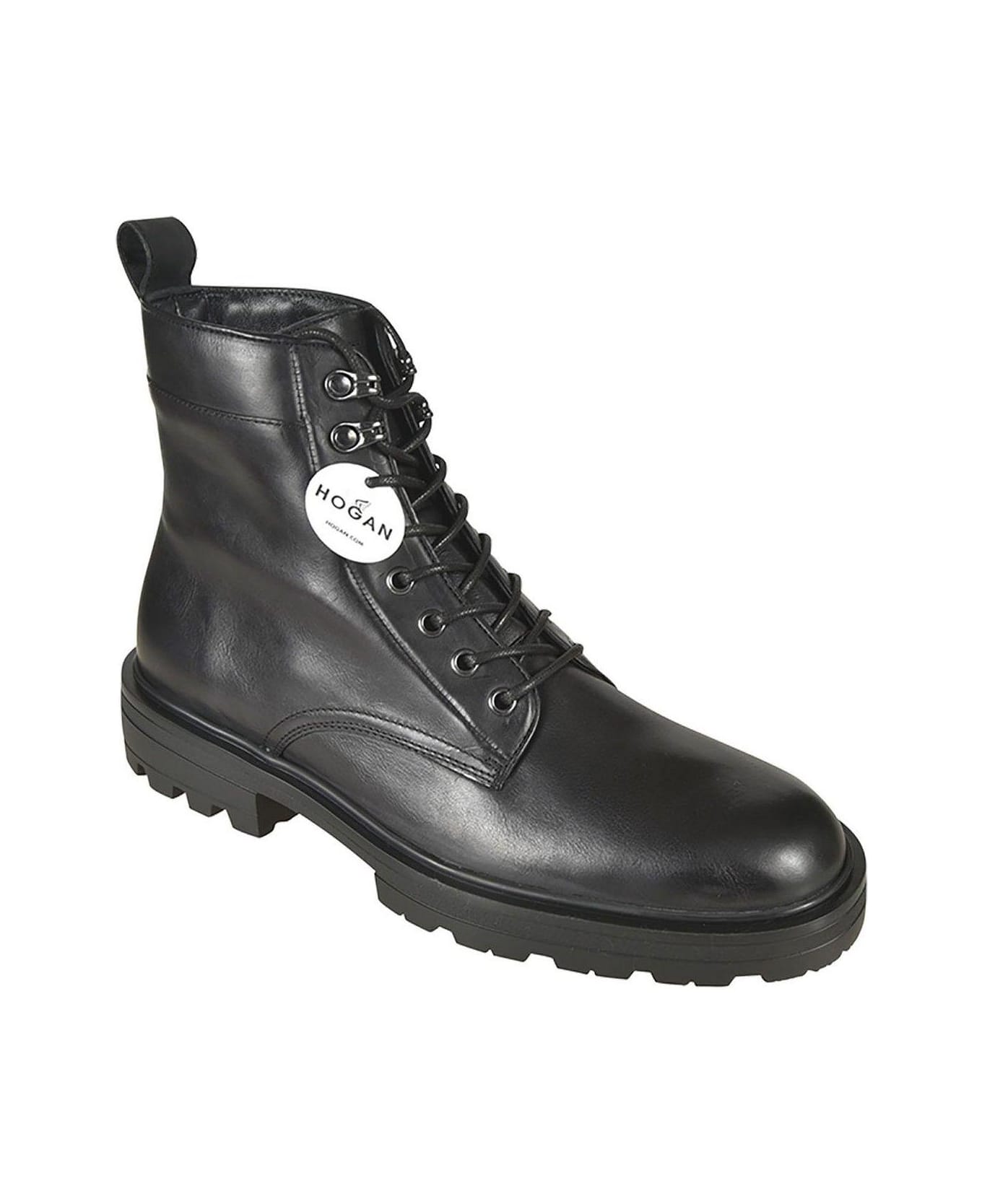 Hogan H673 Combat Boots - Black
