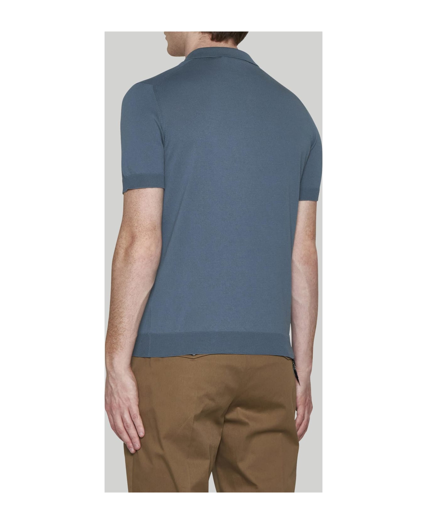 Tagliatore Cotton Polo Shirt - BROWN LEOPARD GREY シャツ
