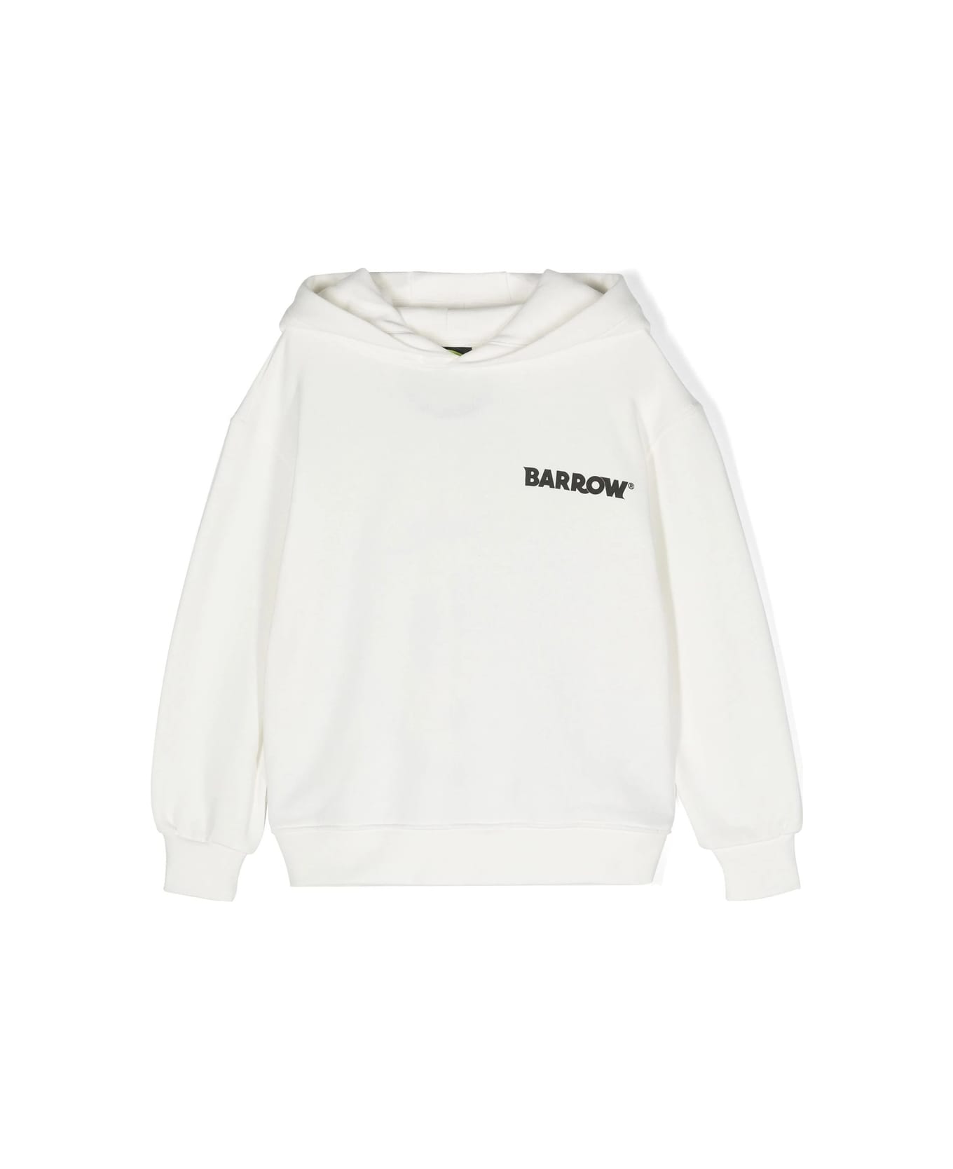 Barrow White Hoodie With Front And Back Logo - White