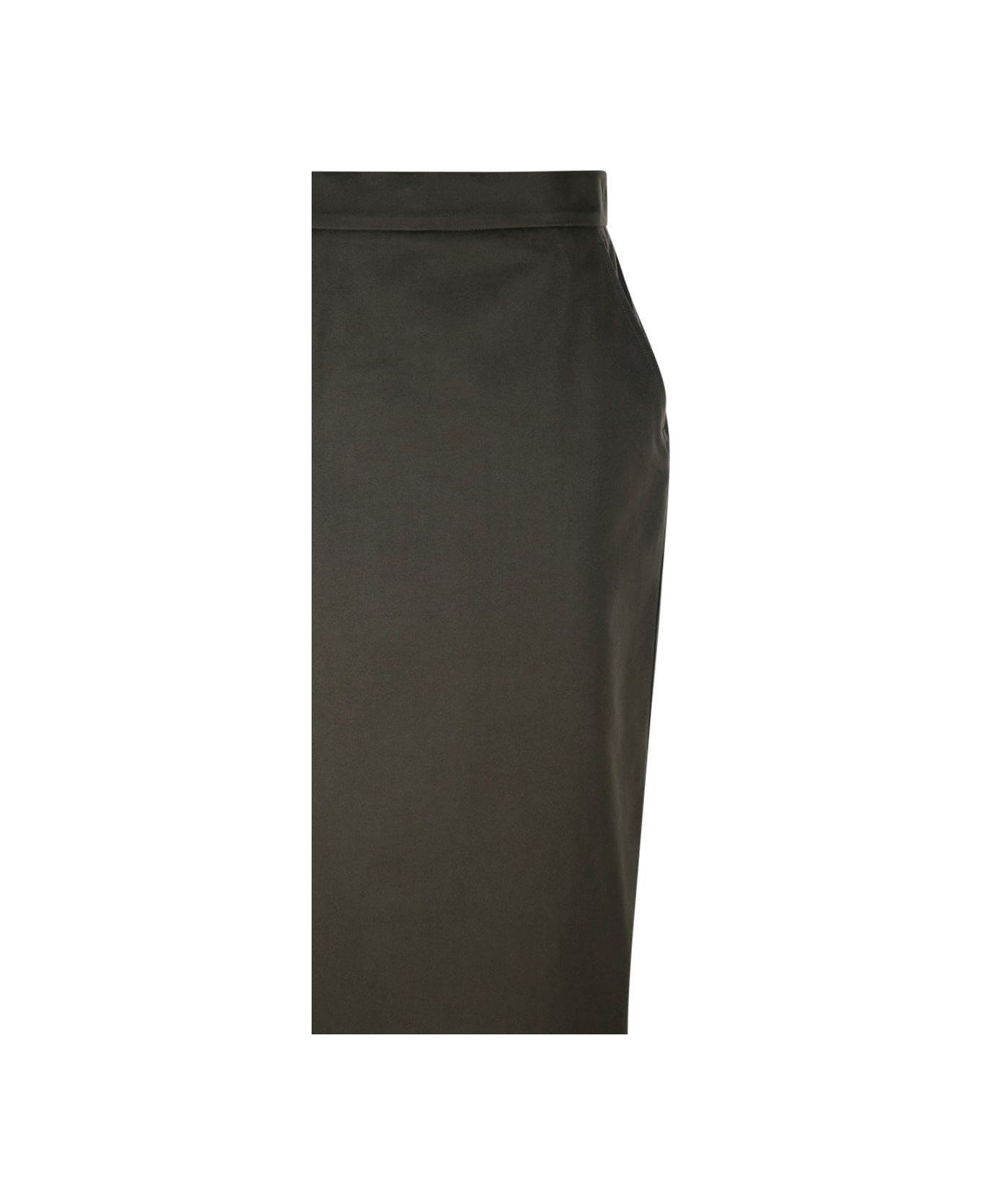 Max Mara High-waist Zip Detailed Skirt - VERDE OLIVA