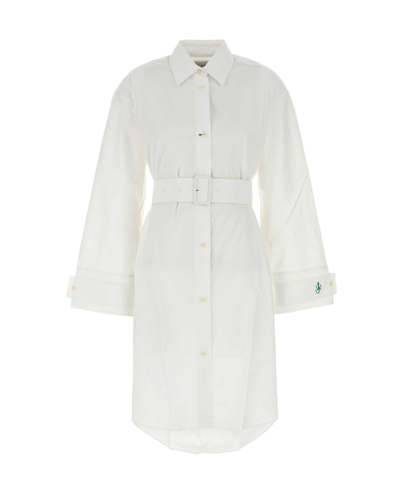 【関税&送料込】Jw Anderson White Poplin Shirt Dress J.W. Anderson White Poplin Shirt Dress | italist