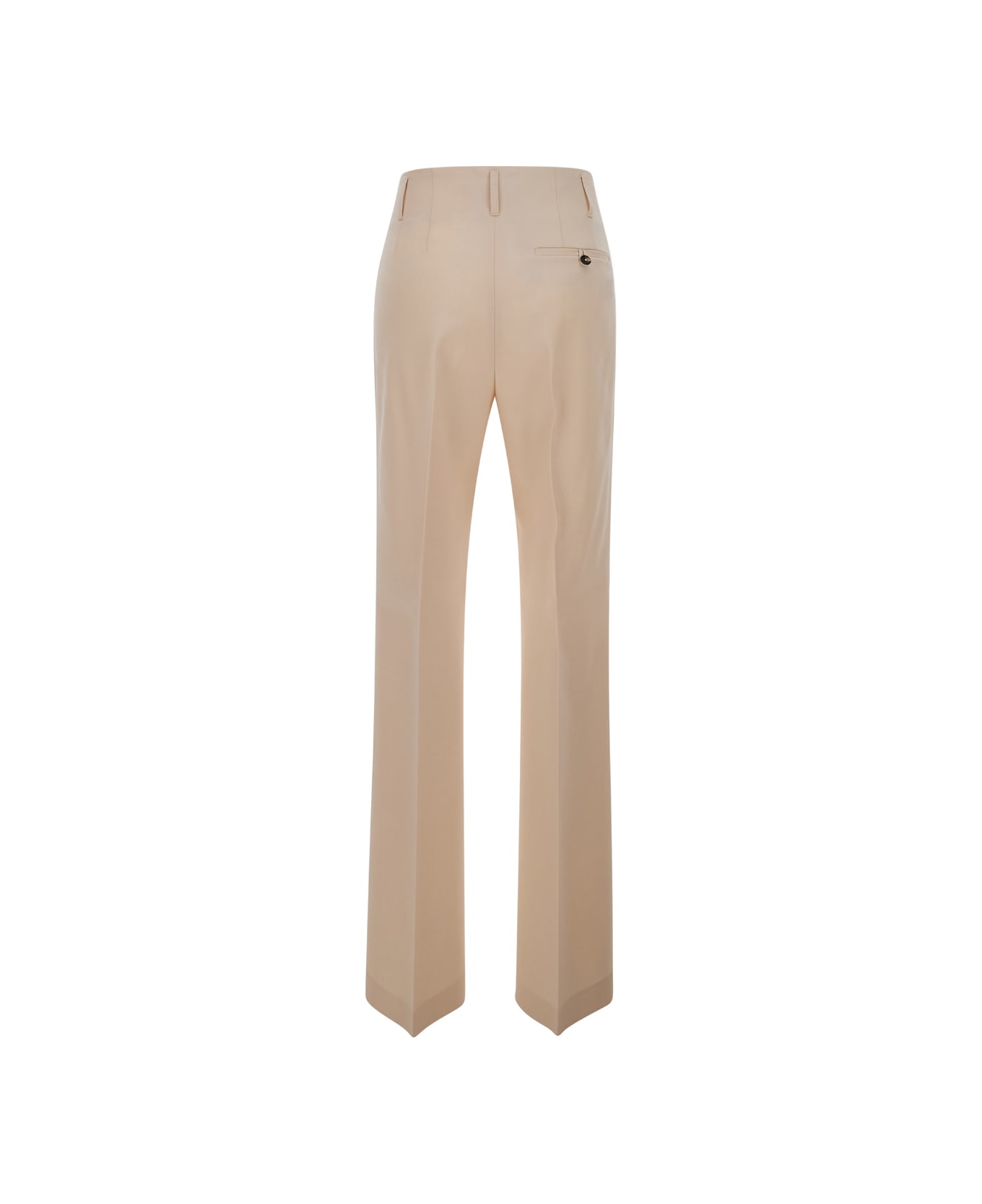 Philosophy di Lorenzo Serafini Ivory White High Waisted Tailored Trousers In Technical Fabric Woman - Beige