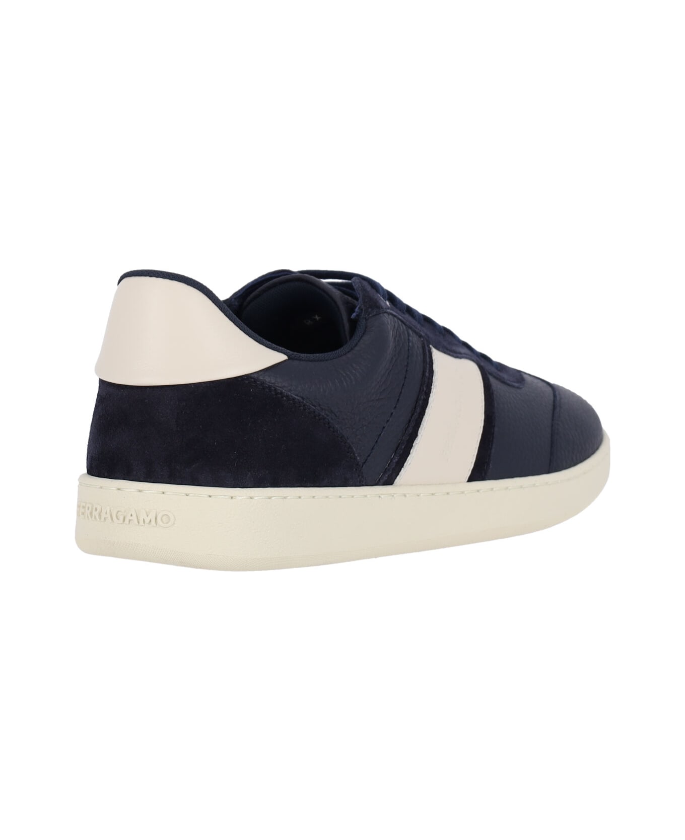 Ferragamo Calf Leather Low-top Sneakers - Blue