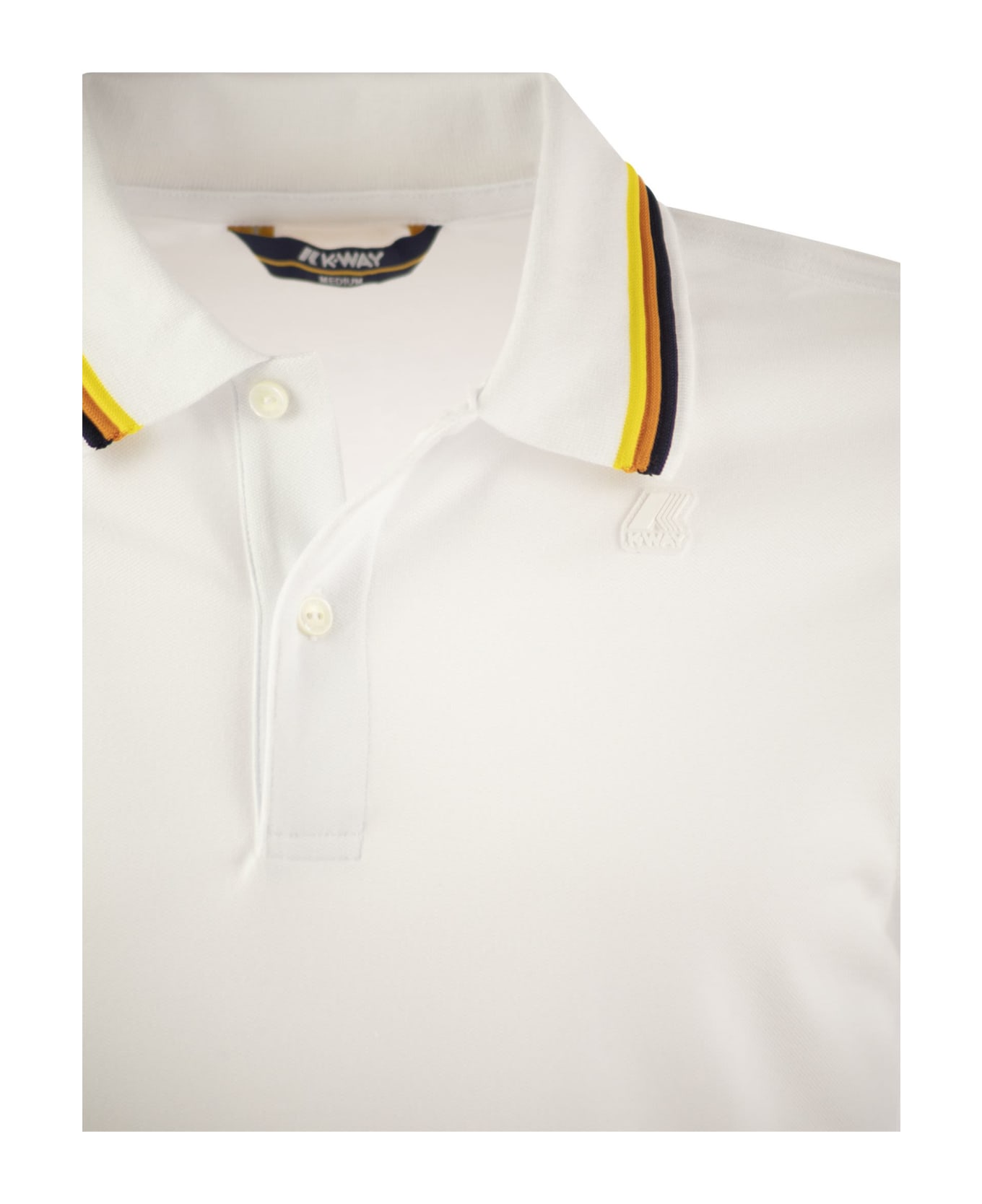 K-Way Jud - Short-sleeved Cotton Polo Shirt - White