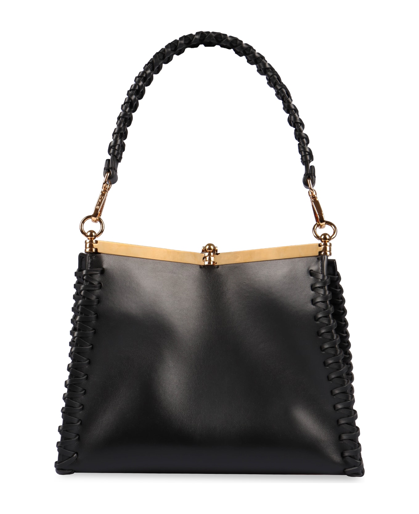 Etro Vela Medium Leather Shoulder Bag - black