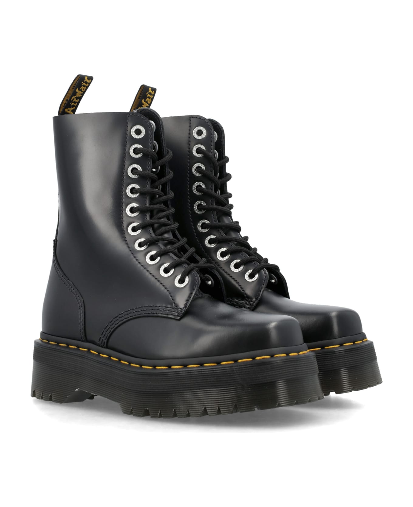 Dr. Martens 1490 Quad Squared Leather Boots - BLACK ブーツ
