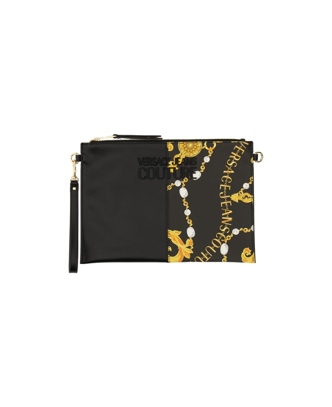 Versace Jeans Couture Chain Couture Clutch Bag - Black
