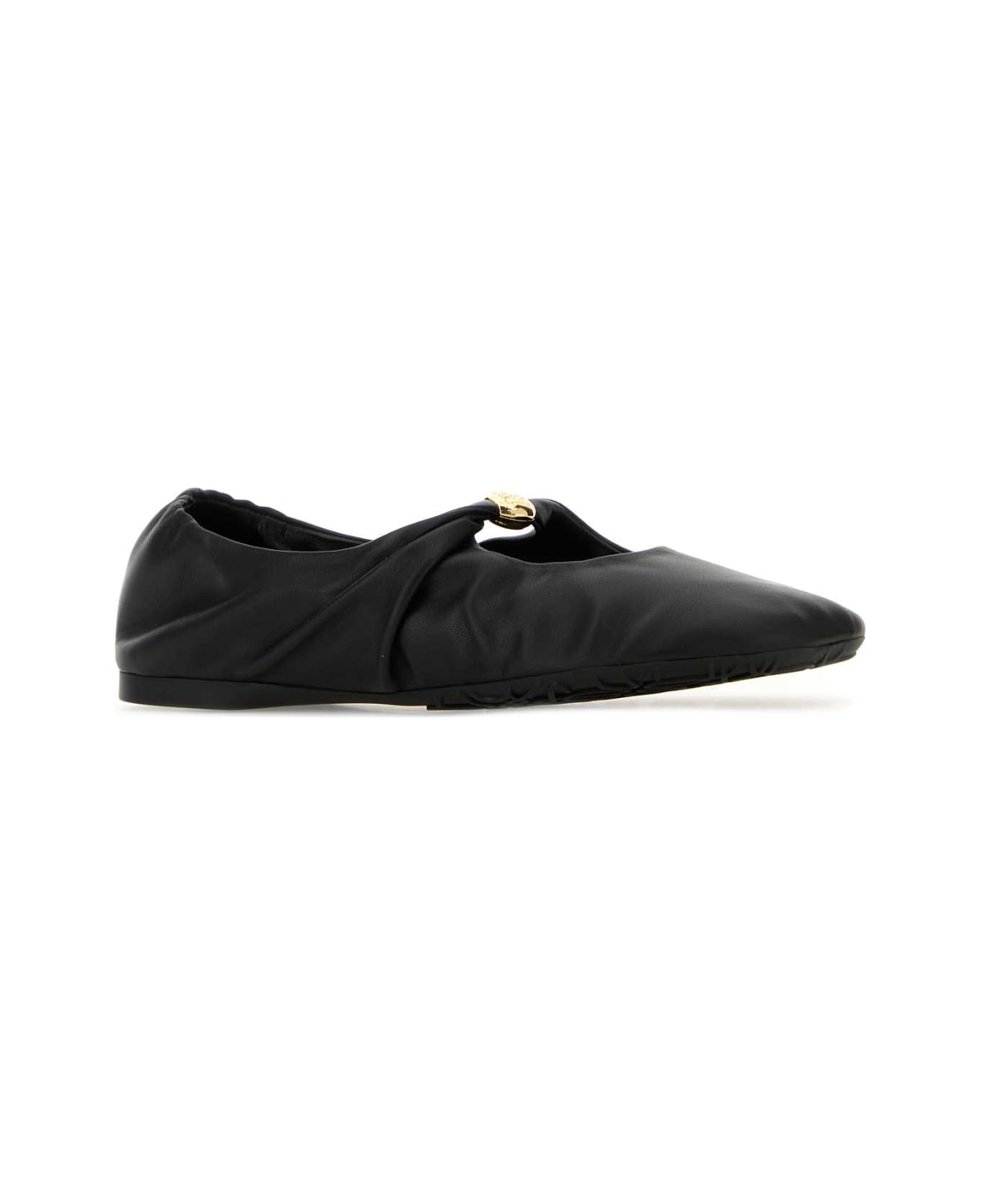Loewe Black Nappa Leather Pebble Ballerinas - BLACK