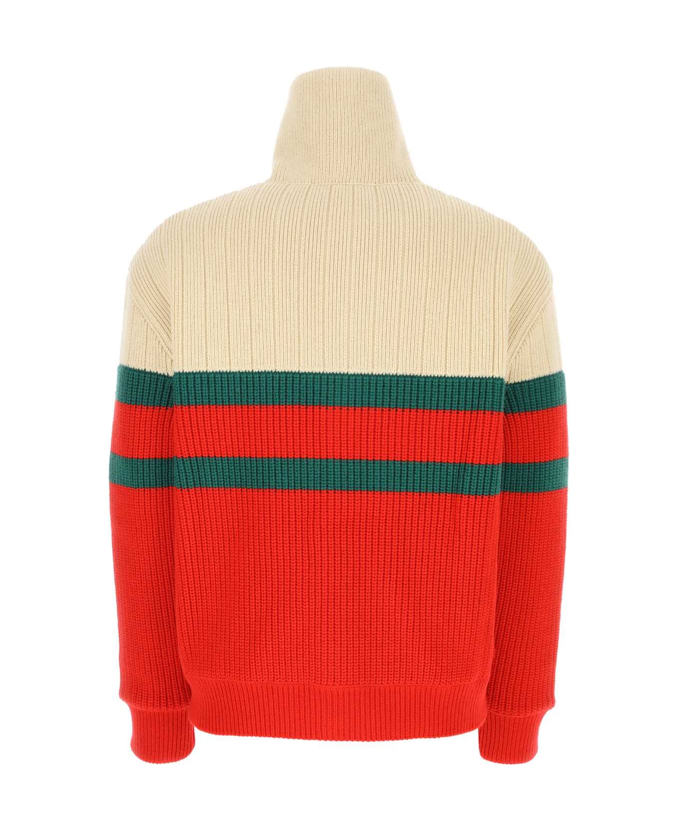 Gucci Multicolor Wool Padded Cardigan - Multicolor