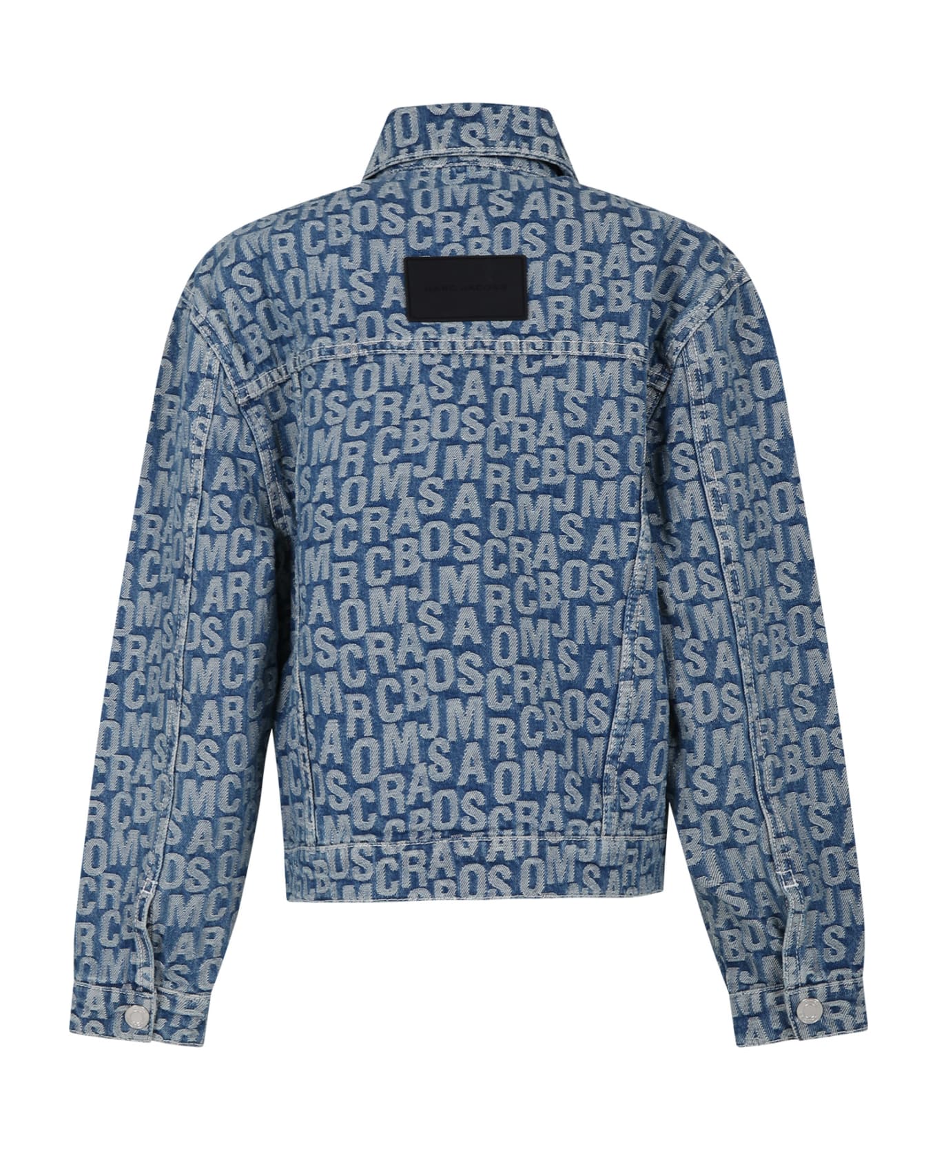 Marc Jacobs Denim Jacket For Kids With All-over Logo - Denim