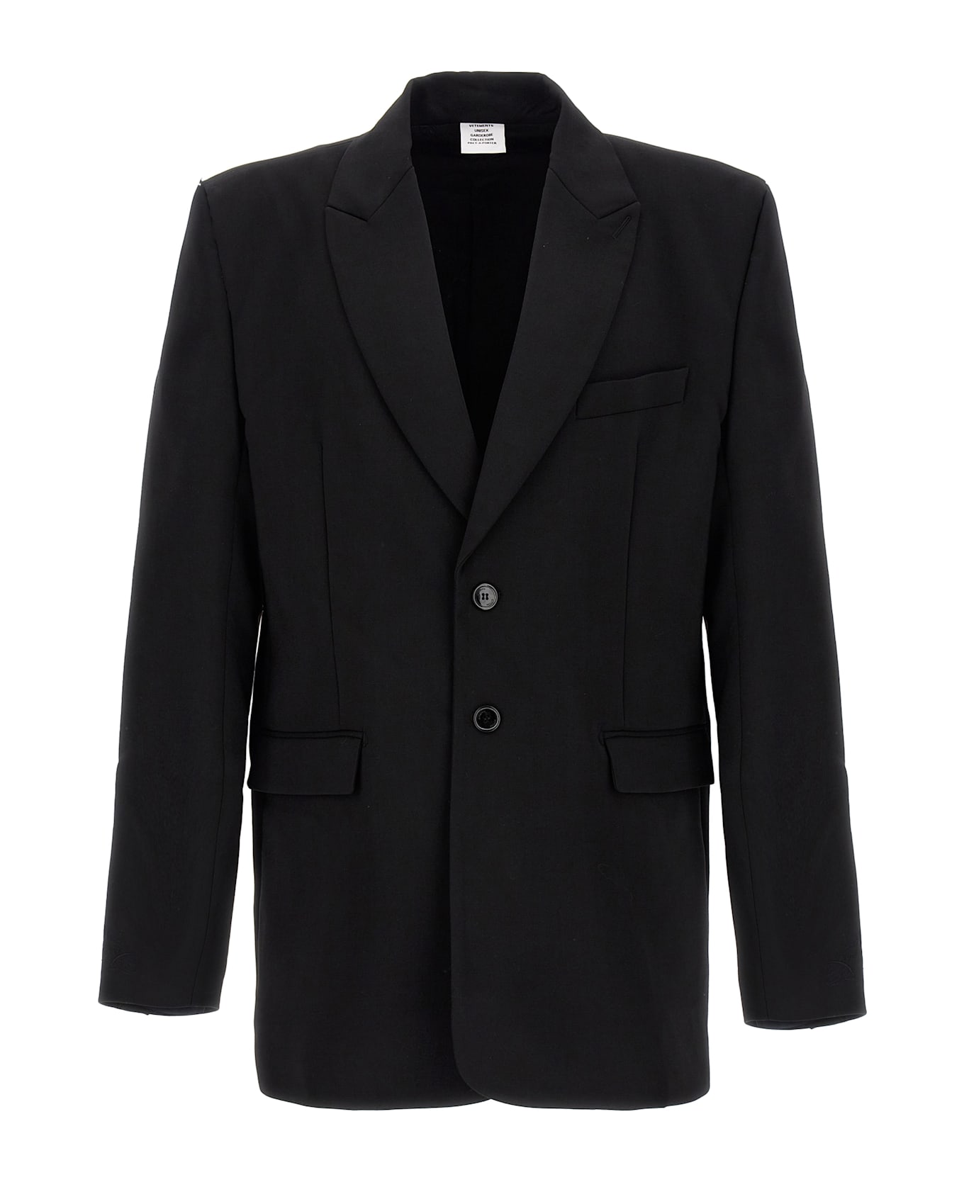 VETEMENTS 
logo Embroidered
 Blazer - Black  