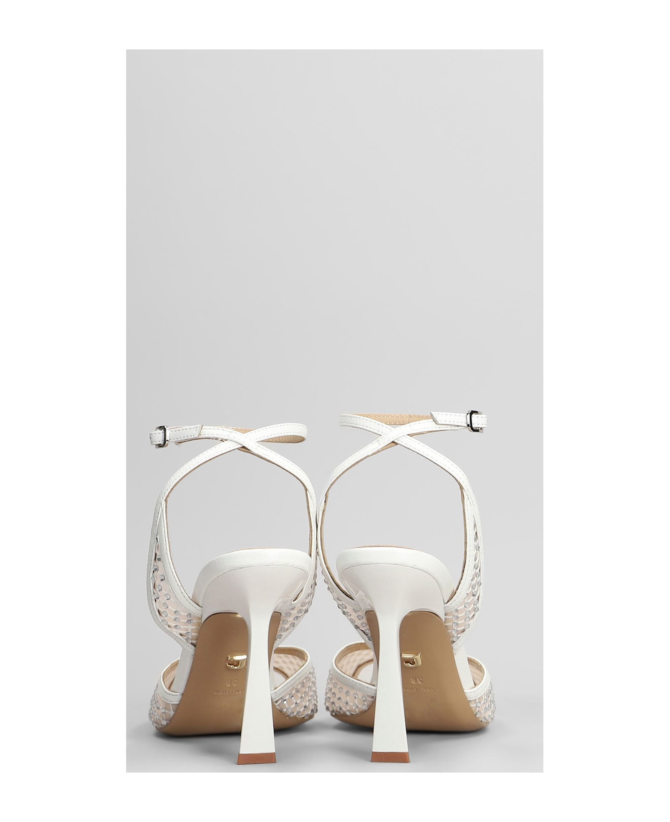 Lola Cruz Carmen 95 Sandals In White Leather And Fabric - white