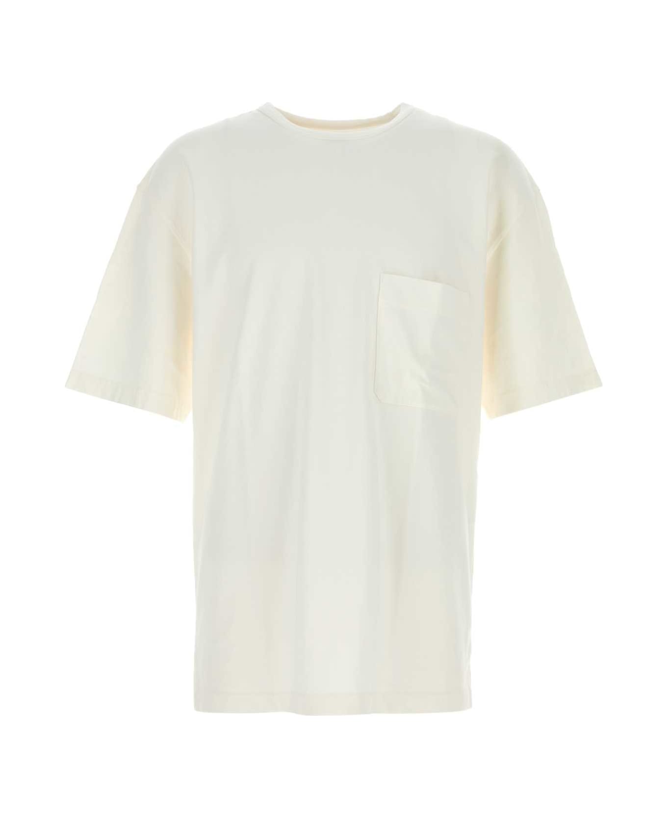 Lemaire White Cotton Oversize T-shirt - LIGHTCREAM