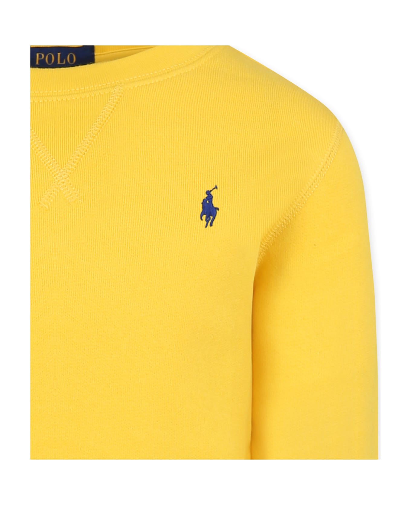 Ralph Lauren Yellow Sweatshirt For Boy With Horse - Yellow