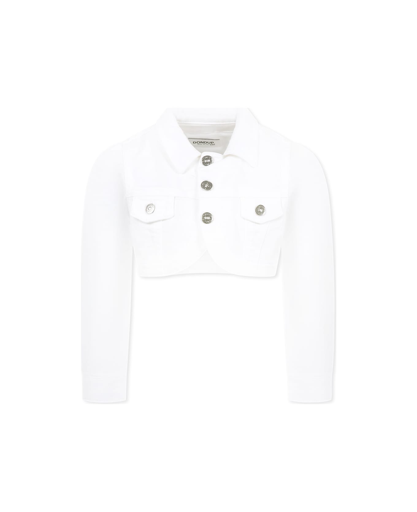 Dondup White Jacket For Girl - White