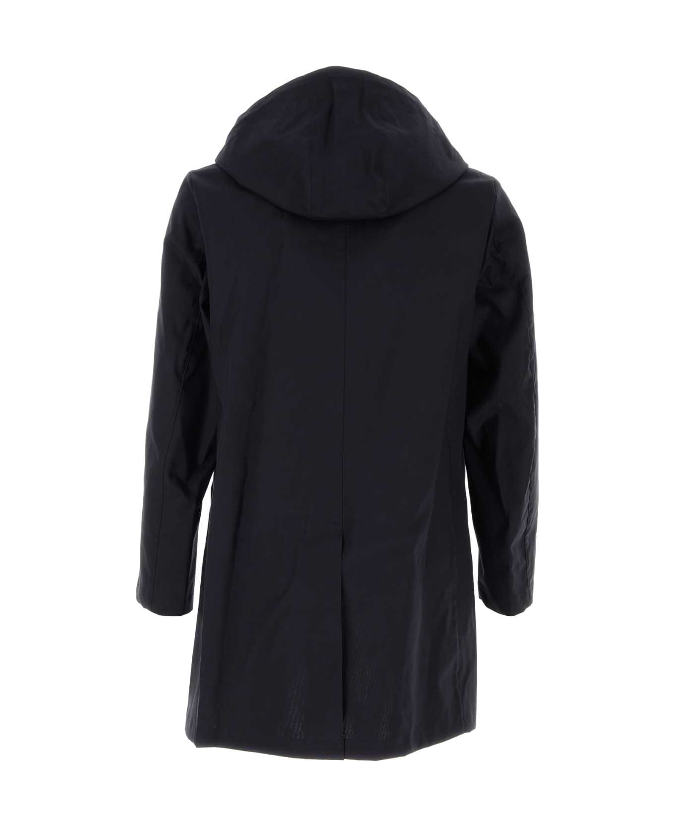 Mackintosh Navy Blue Cotton Cambridge Raincoat - NAVY