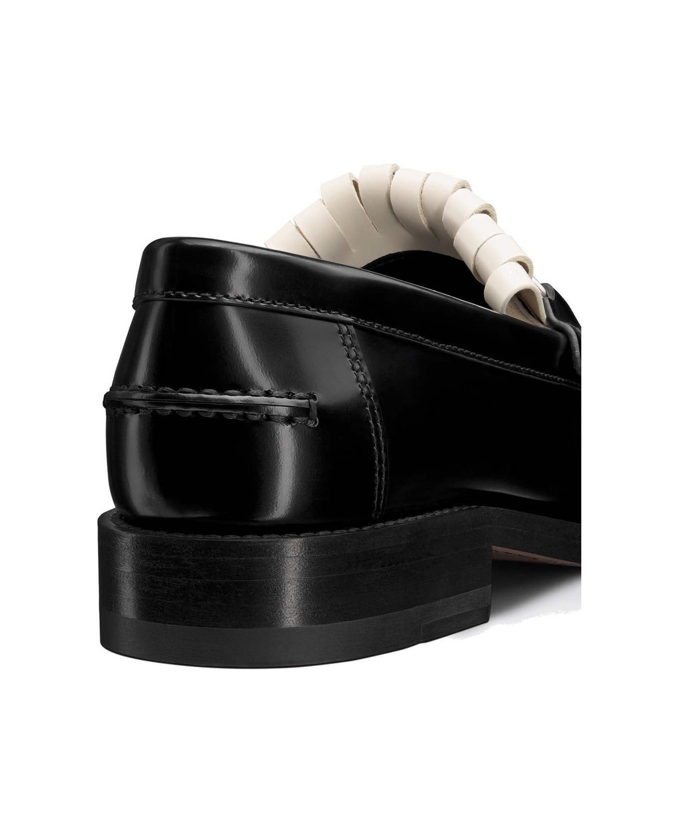 Dior Emblem Leather Loafers - Black