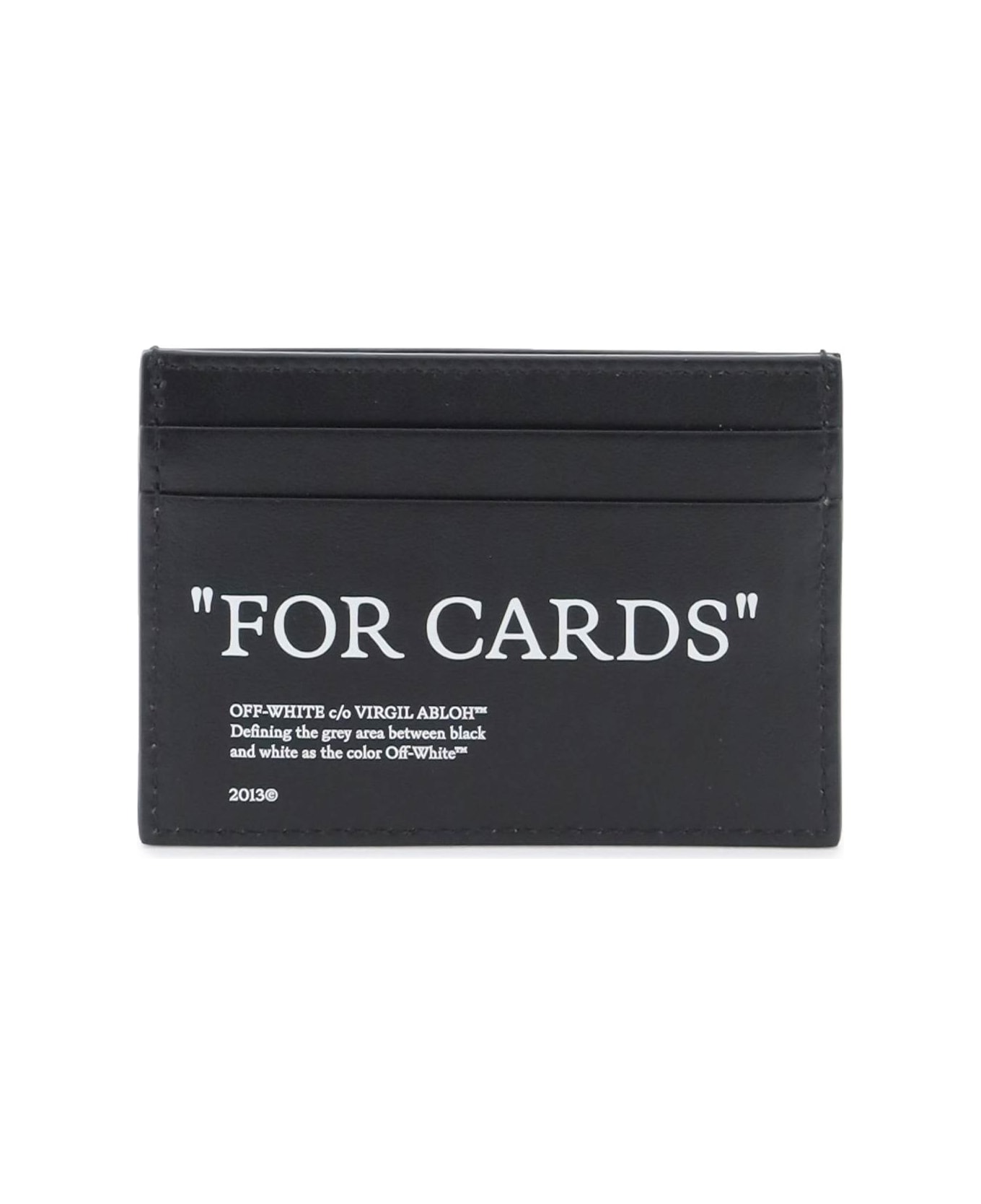 Off-White Bookish Card Holder With Lettering - Black White