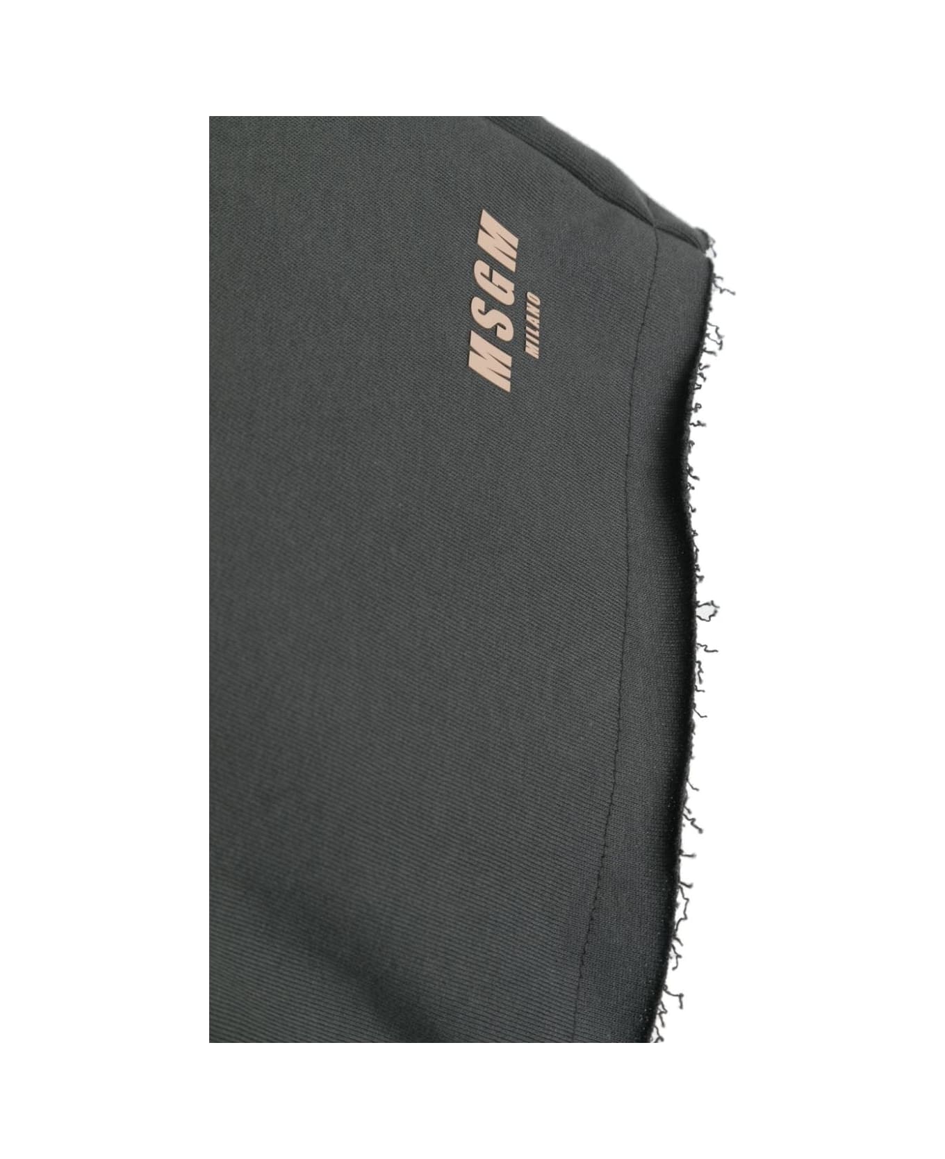 MSGM Grey Shorts With Logo And Drawstring - Grey