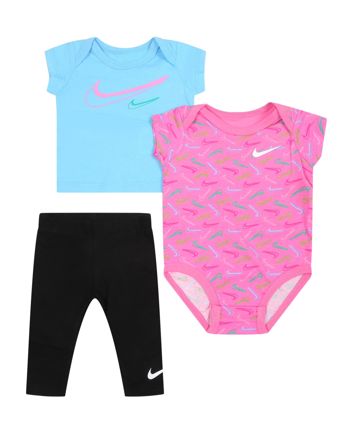 Nike Multicolor Suit For Baby Girl With Swoosh - Multicolor ボトムス