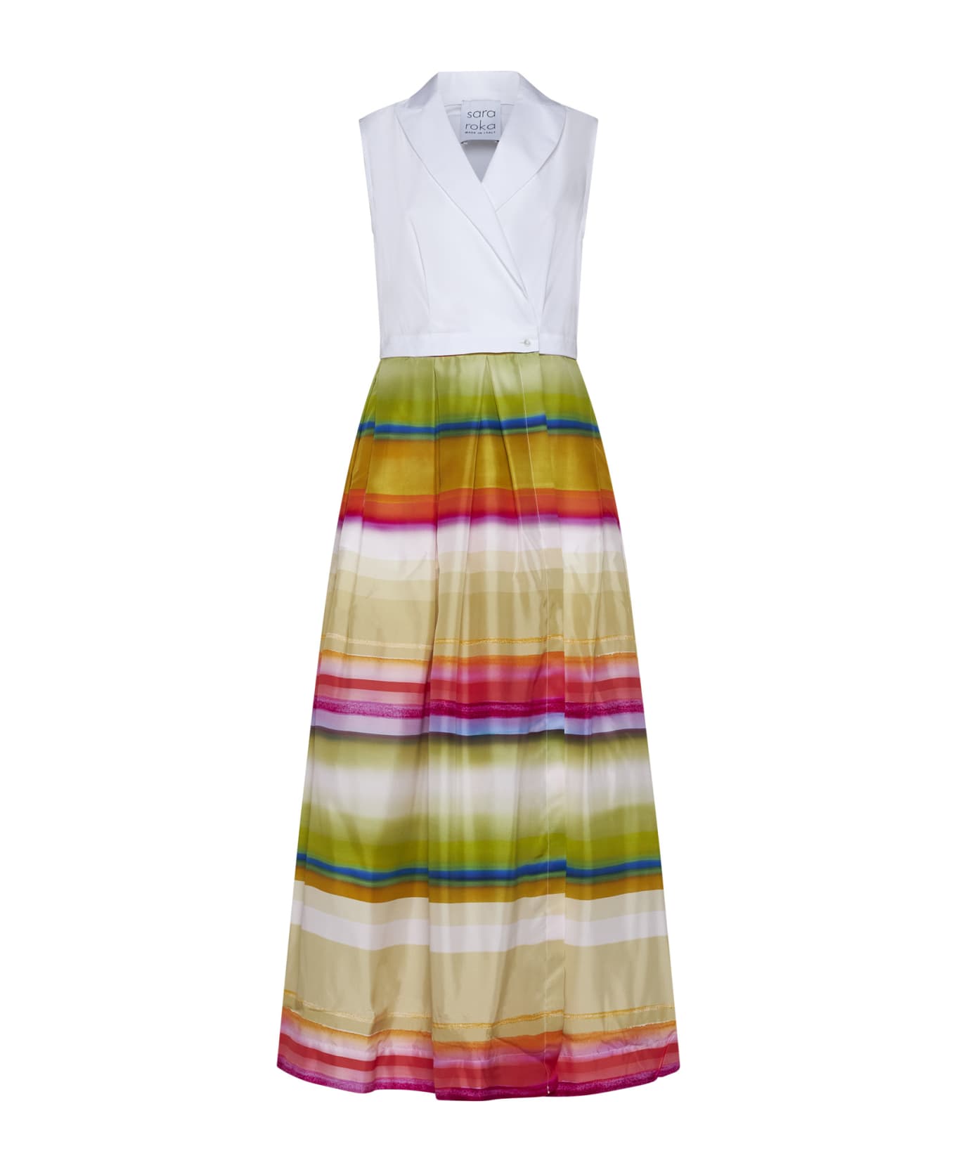 Sara Roka Dress - Bianco multicolor