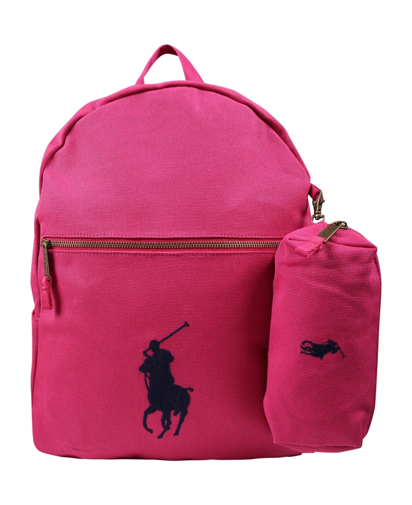 Ralph Lauren Fuchsia Backpack For Girs With Logo - Fuchsia