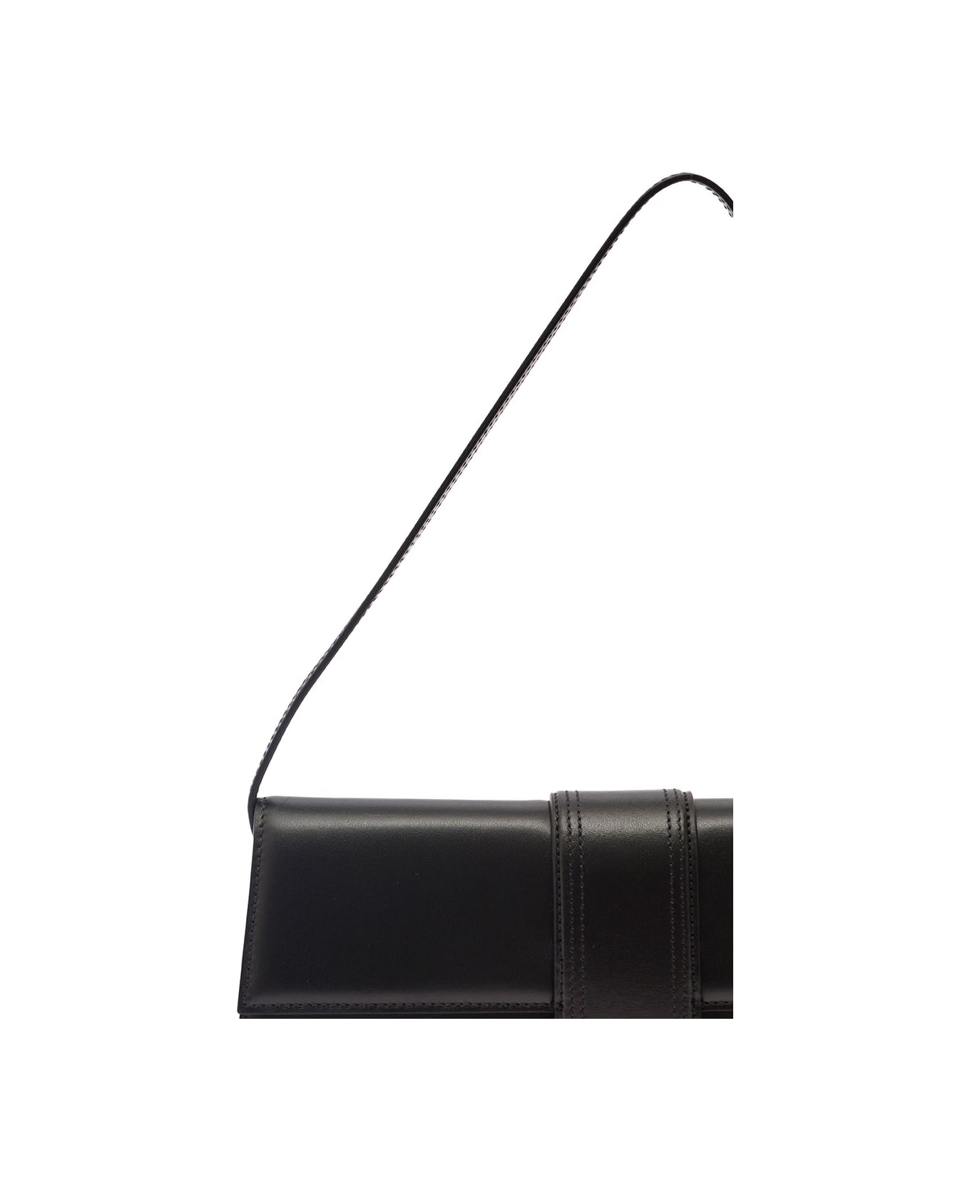 Jacquemus 'le Bambino Long' Black Handbag With Removable Shoulder Strap In Leather Woman - Black