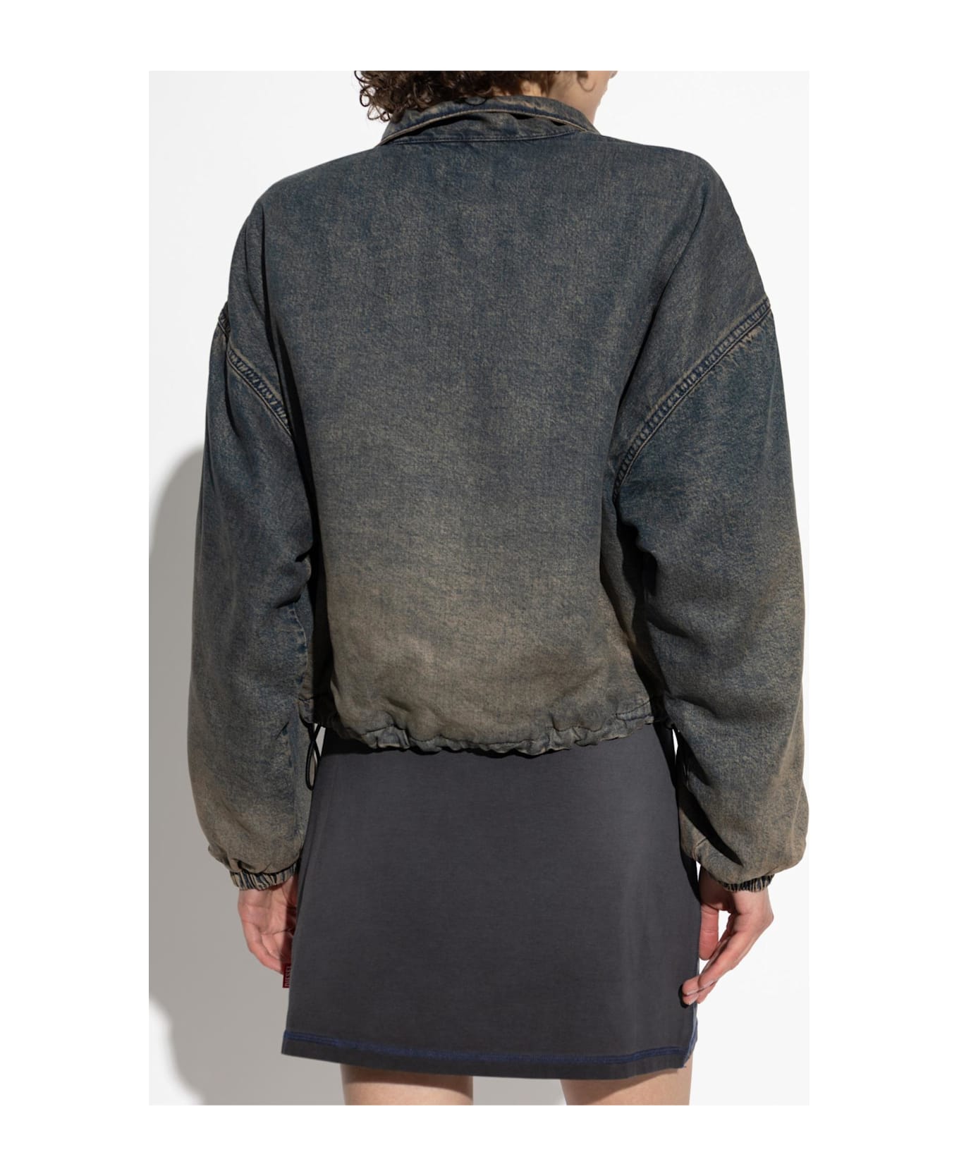 Diesel Denim Jacket `de-flower-s` - White Cotton