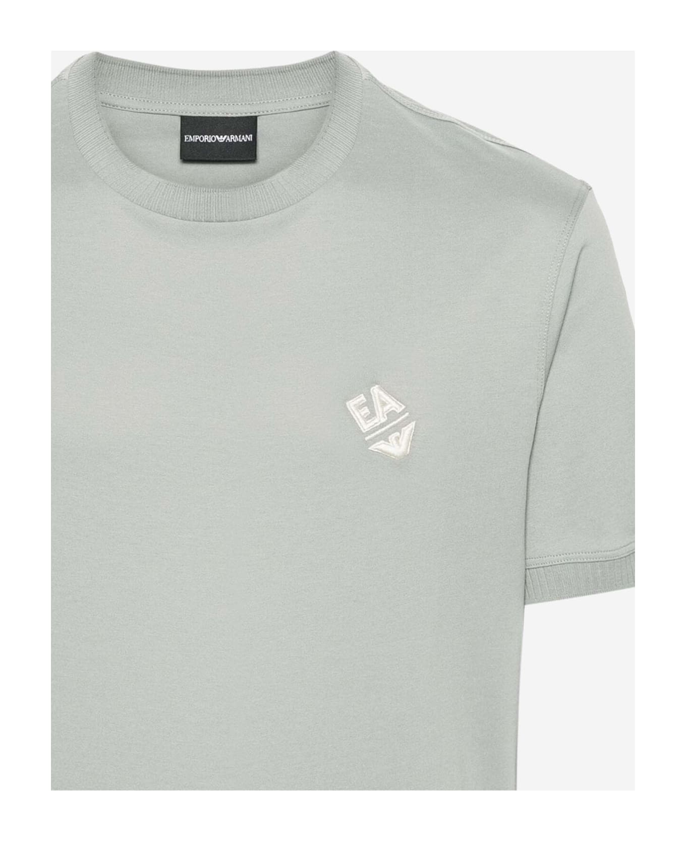 Emporio Armani Cotton T-shirt With Logo - Grey