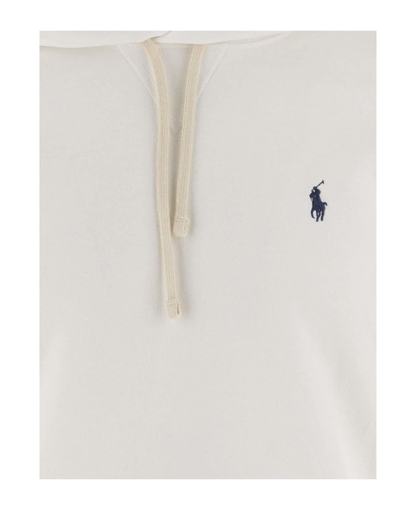 Polo Ralph Lauren Cotton Blend Hoodie With Logo - White