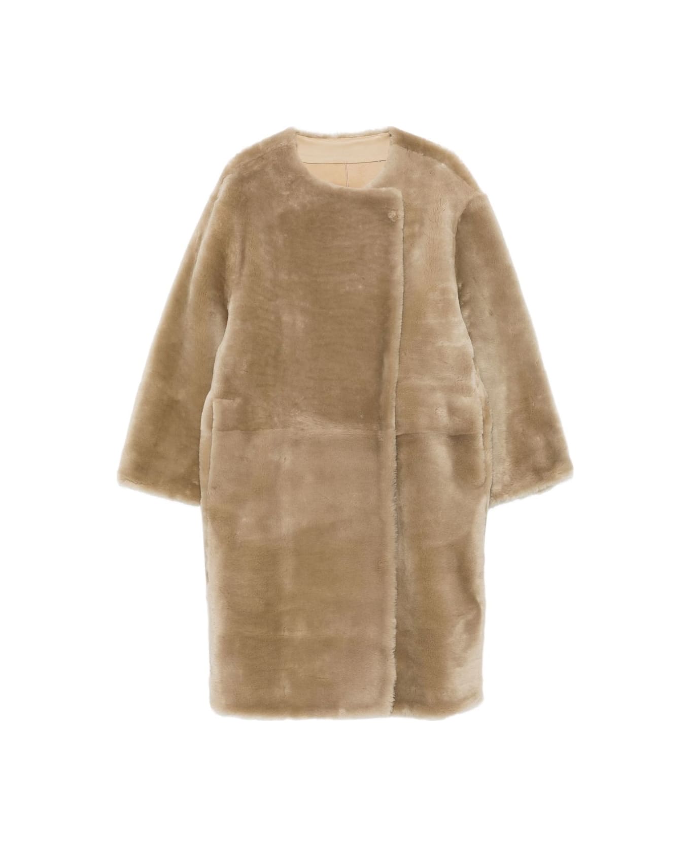 Totême Shearling Coat - Beige