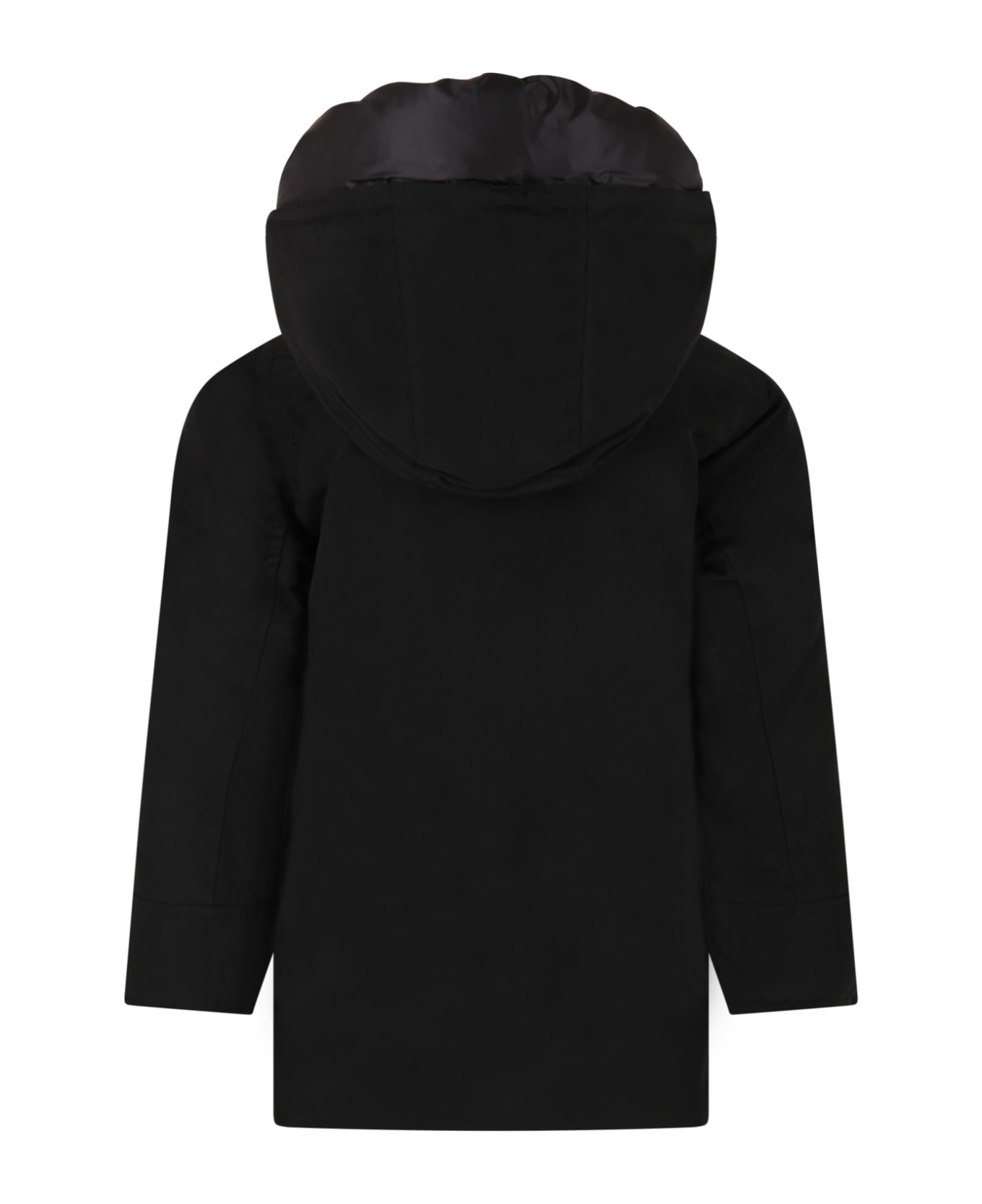 Woolrich Black ''arctic Parka'' Jacket For Girl - Black コート＆ジャケット