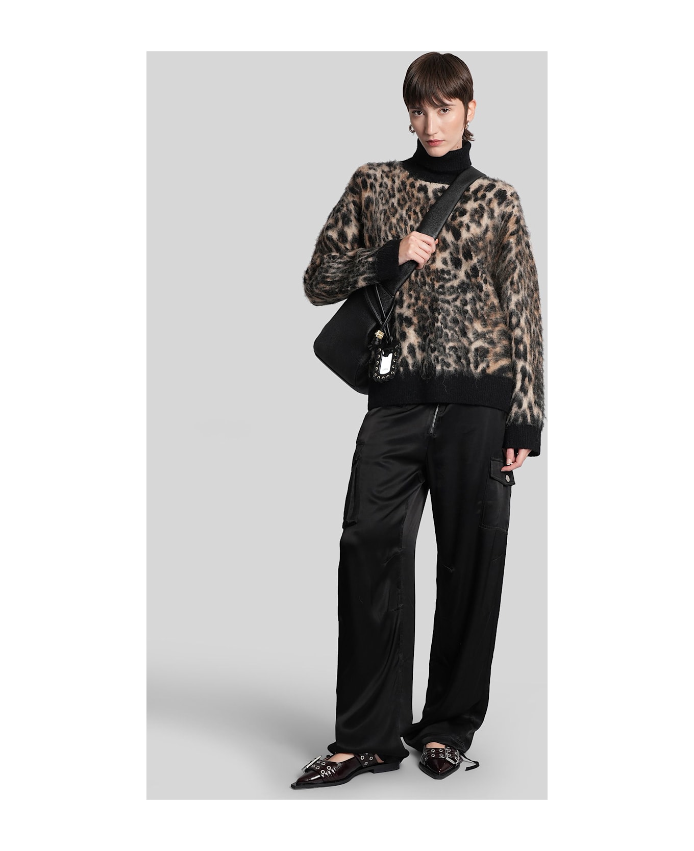 Ganni Knitwear In Animalier Wool - ANIMALIER