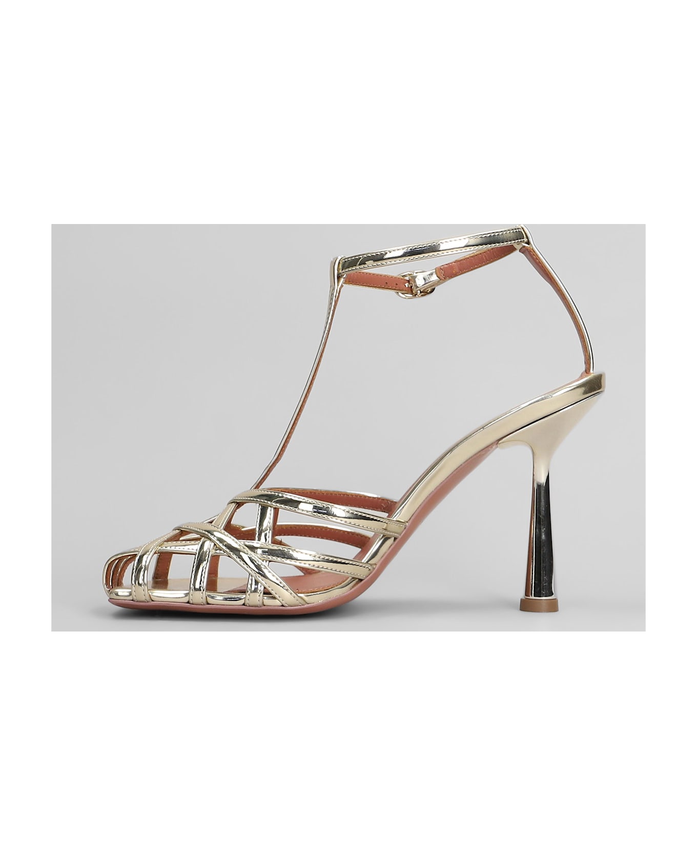 Aldo Castagna Lidia Sandals In Platinum Leather - platinum