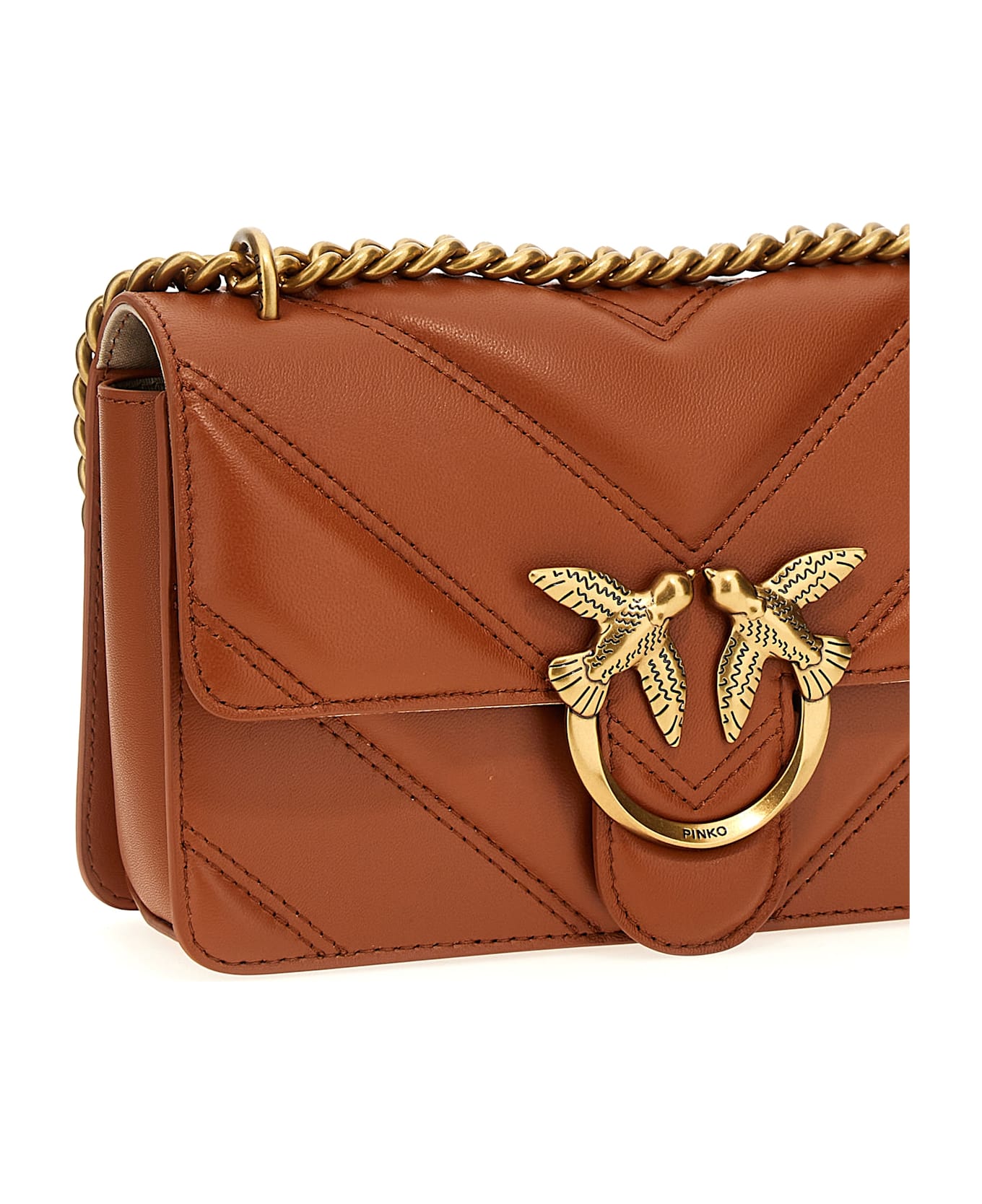 Pinko Mini Love One Crossbody Bag - Brown
