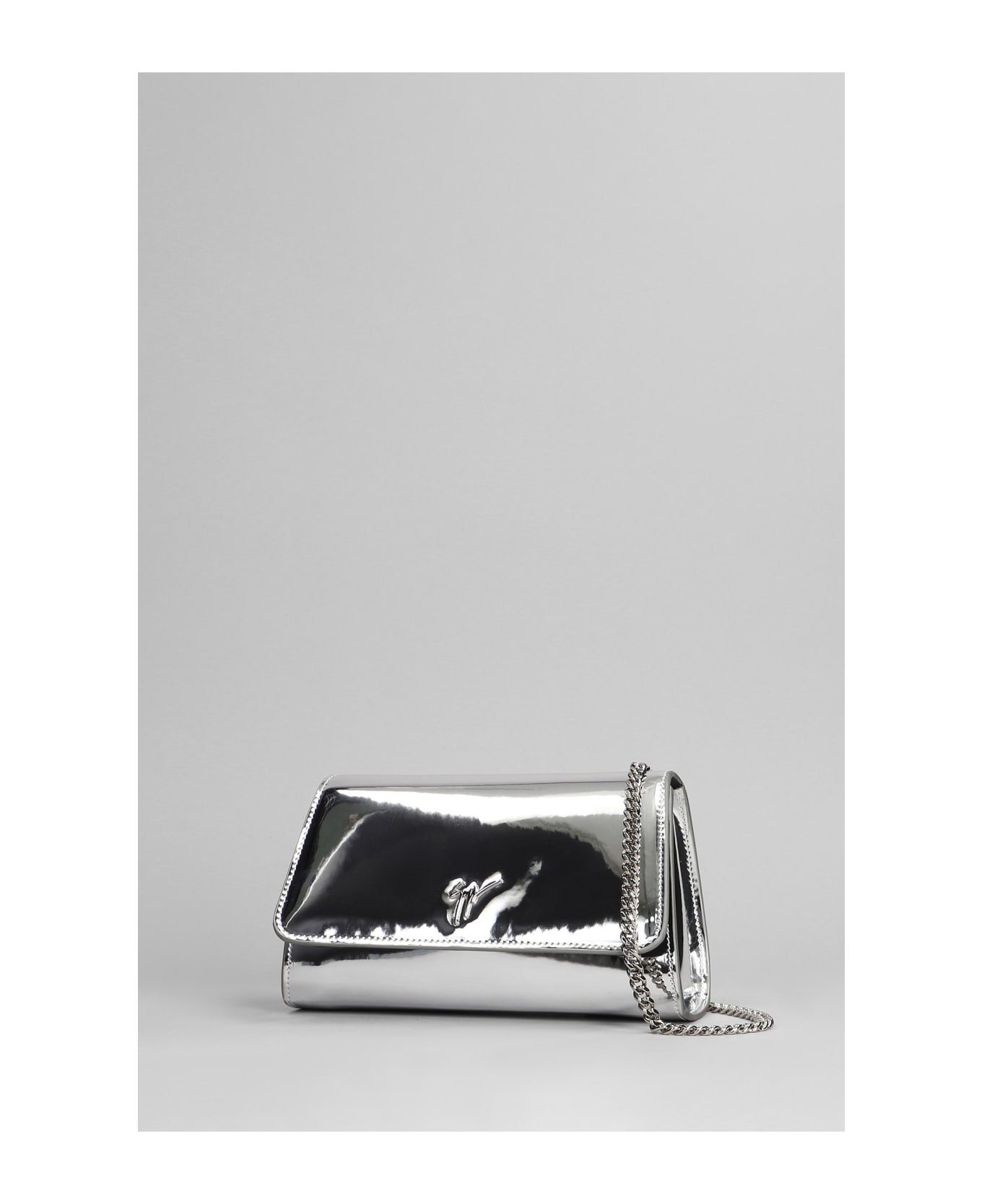 Giuseppe Zanotti Cleopatra Shoulder Bag In Silver Leather - silver