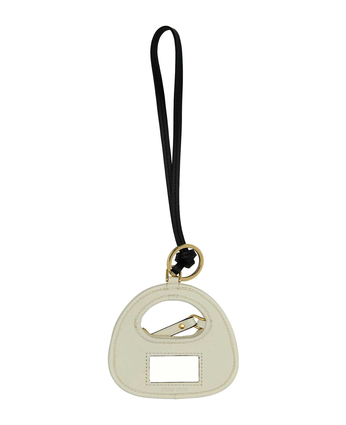 キーホルダー・キーリング Miu Miu Ivory Leather Keyring Miu Miu Ivory Leather Keyring | ModeSens