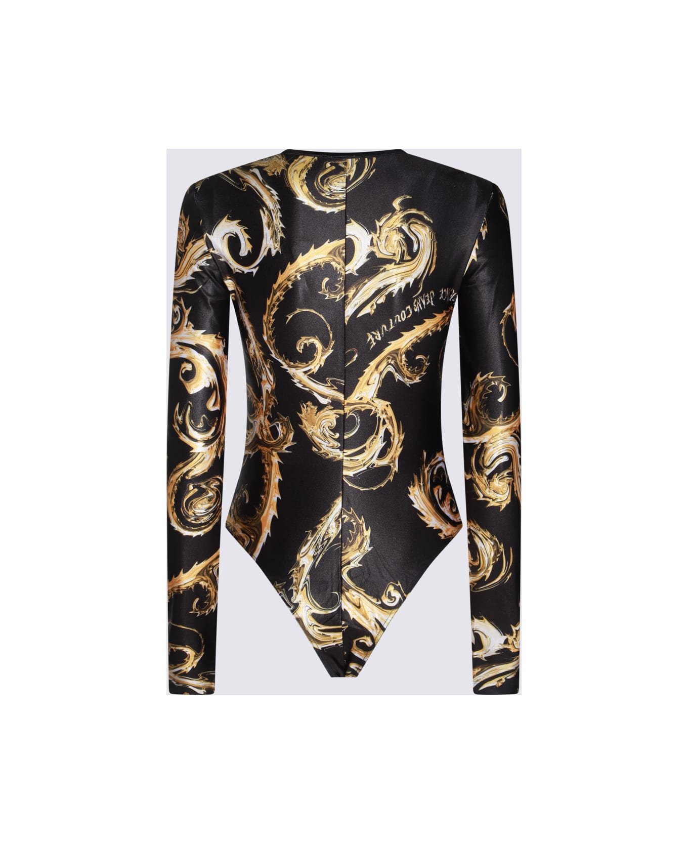 Versace Jeans Couture Black And Gold Bodysuits - Black