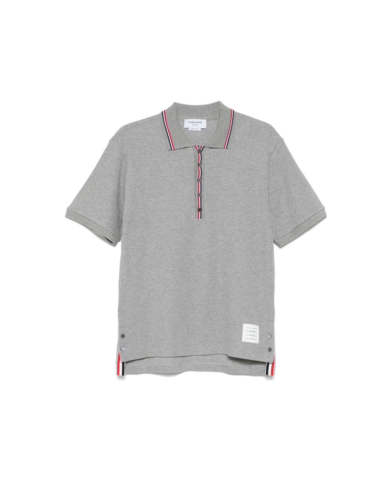 Thom Browne Rwb Cotton Polo Shirt - Light Grey