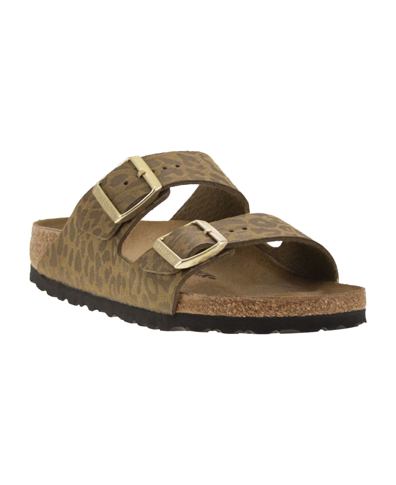 Birkenstock Arizona Leo - Sandal With Buckles And Animal Print - Brown