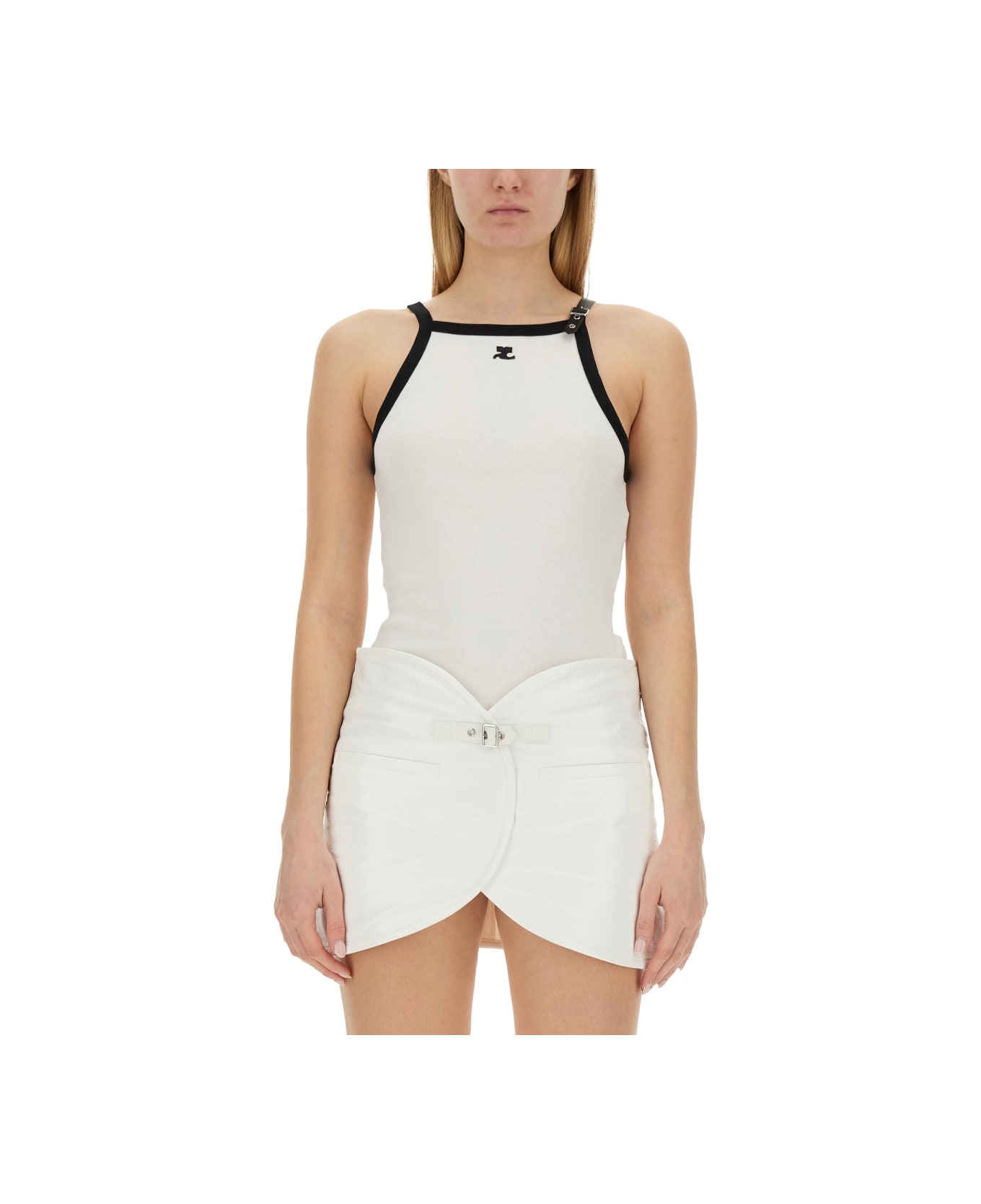 Courrèges Tops With Logo - WHITE