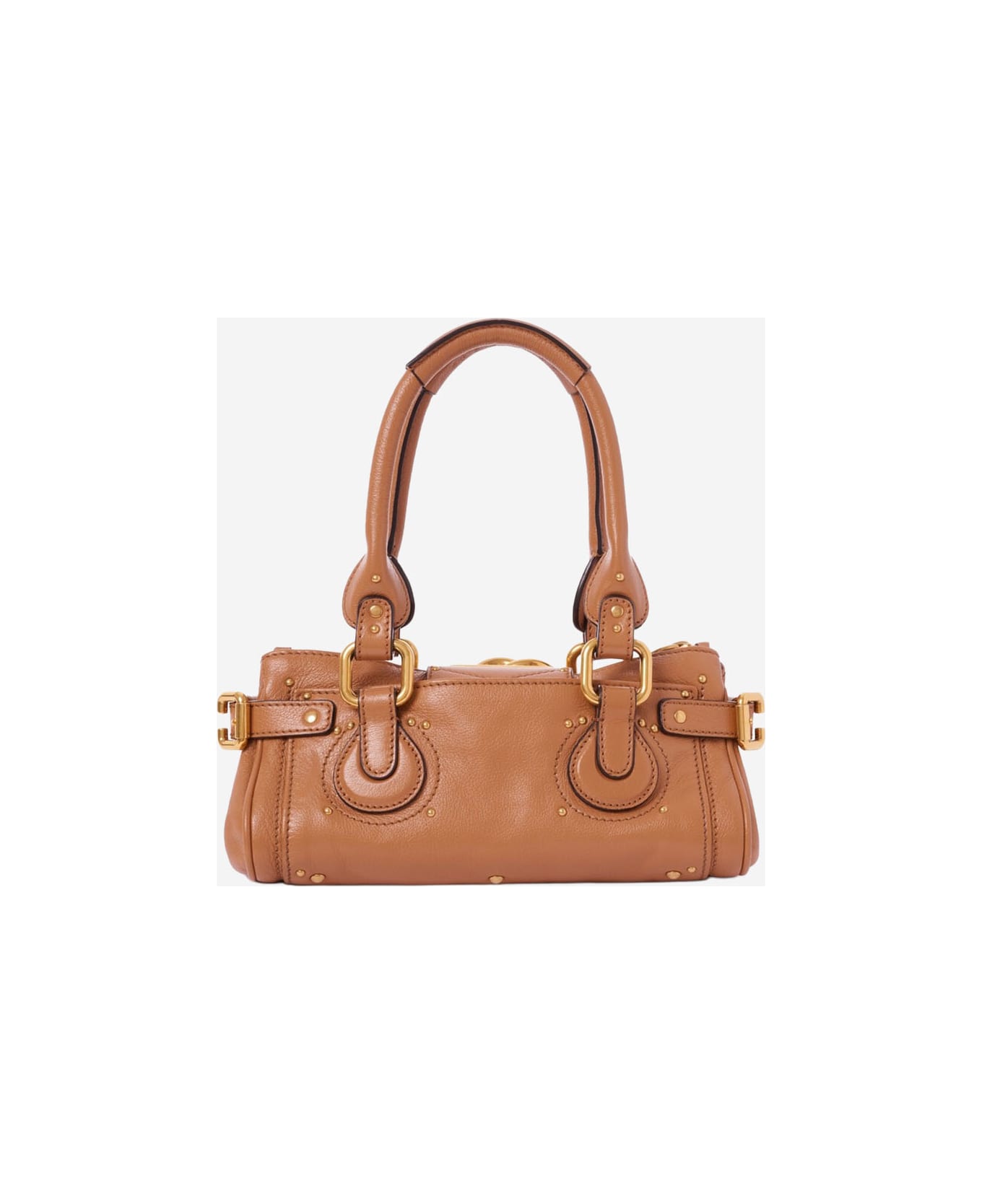 Chloé Small Paddington Bag In Maroon Leather - Brown