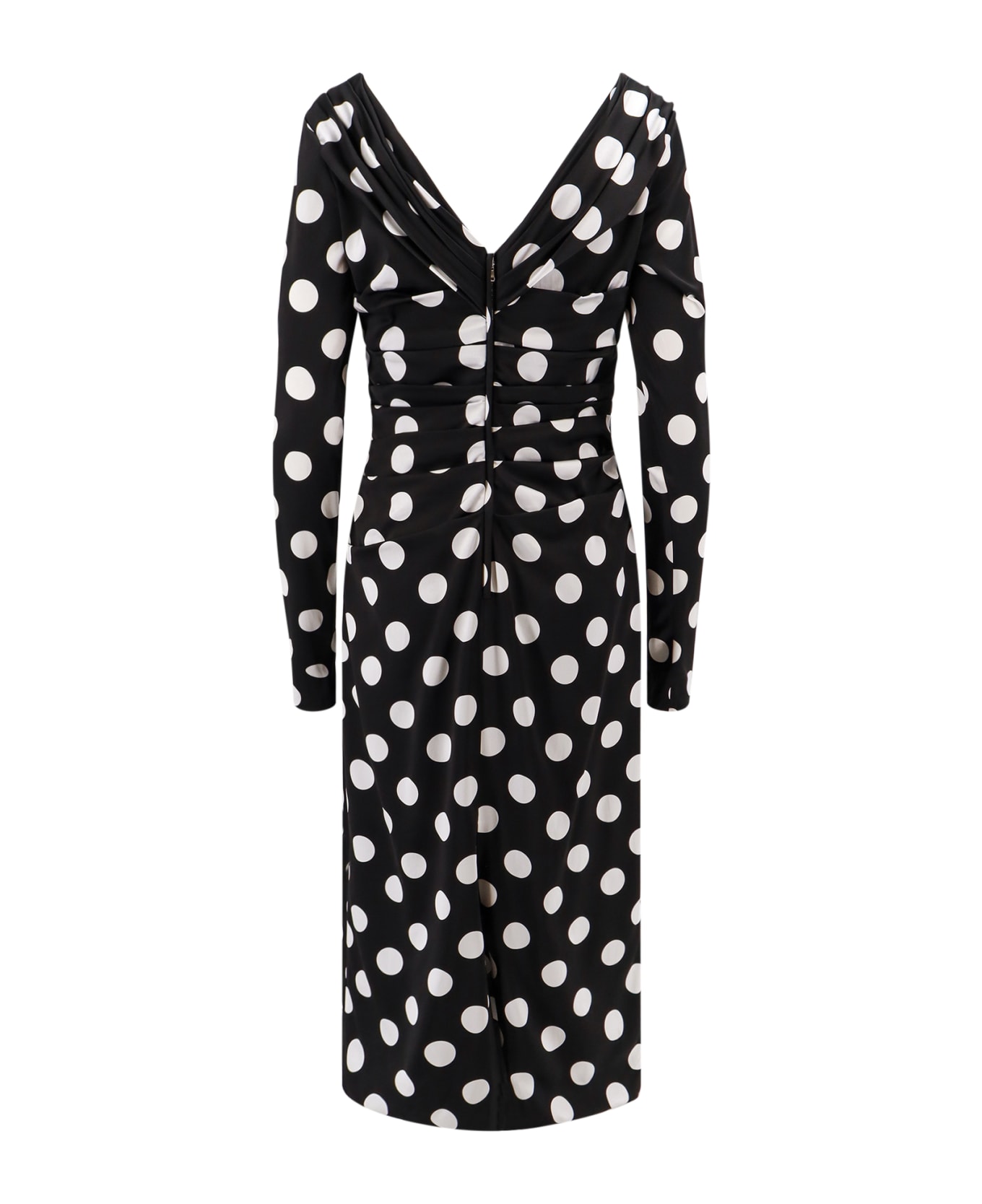 Dolce & Gabbana Polka-dots Viscose Dress - Black