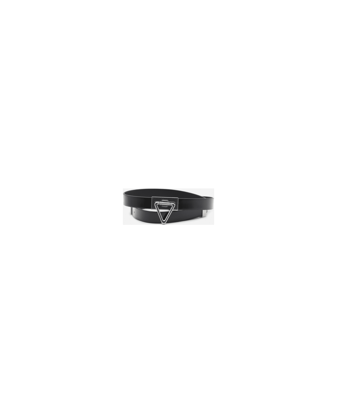 Bottega Veneta Point Lock Leather Belt - Black ベルト