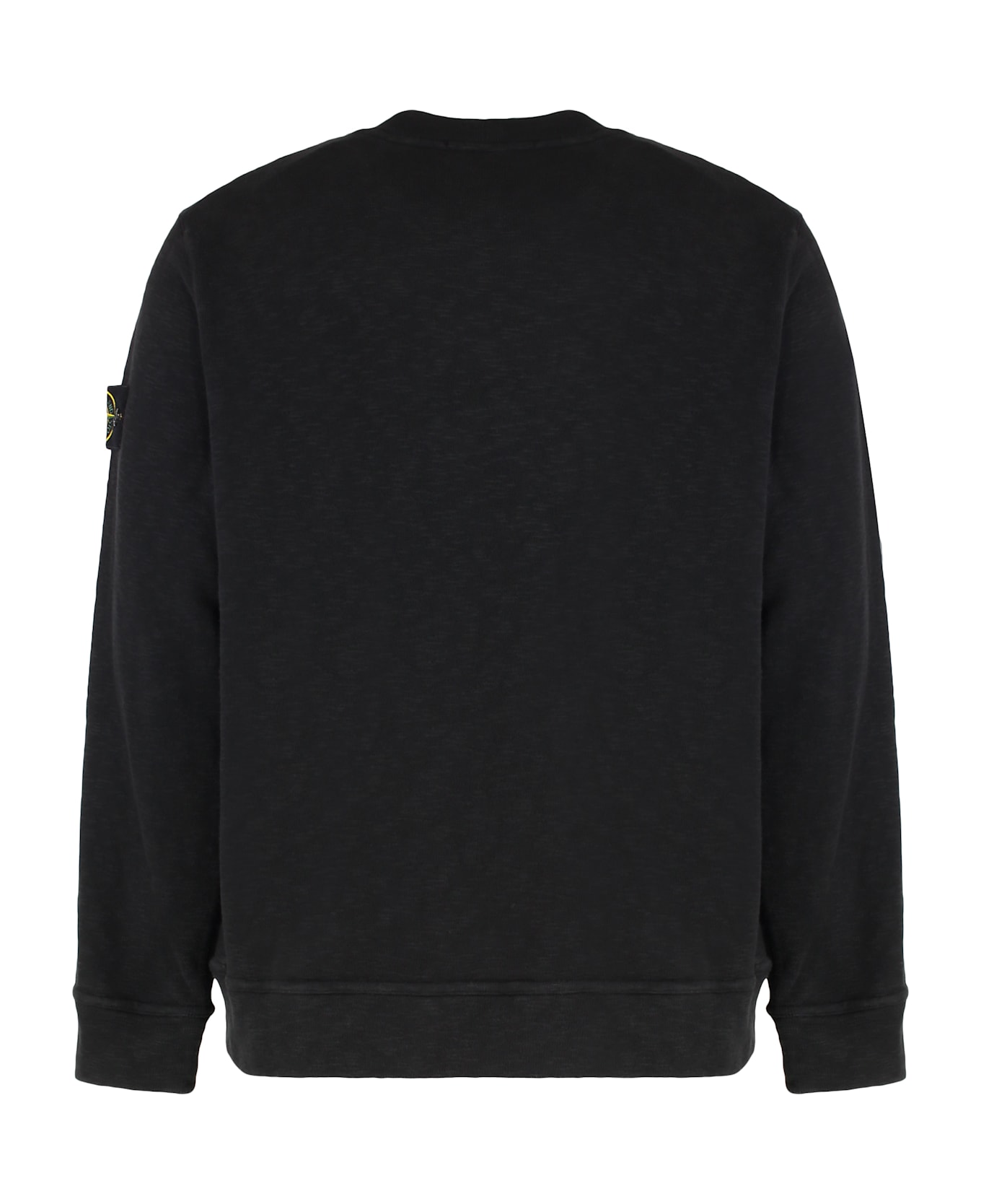 Stone Island Crew Neck Sweatshirt In Cotton Jersey - black