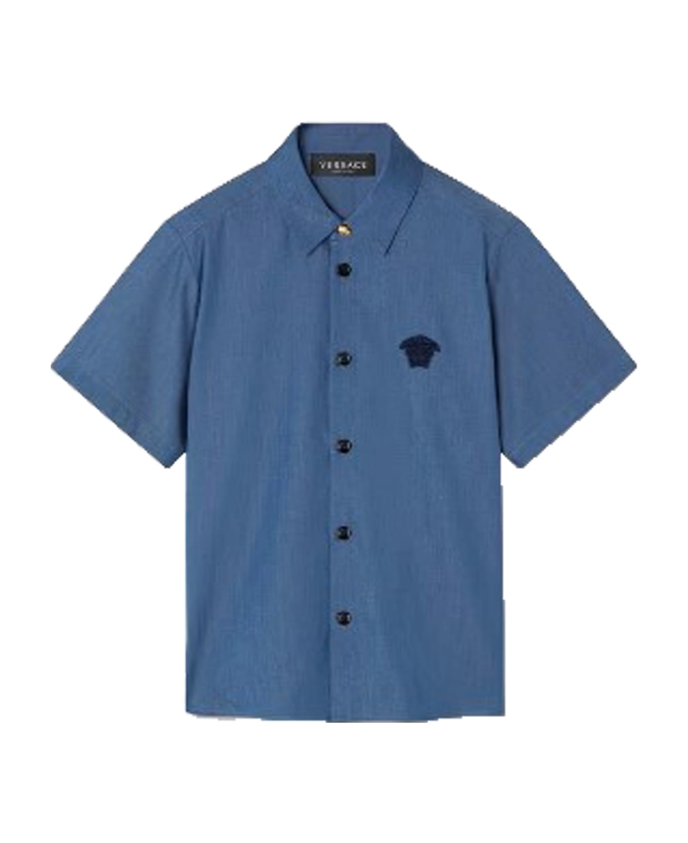 Versace Shirt With Medusa Embroidery - Blue