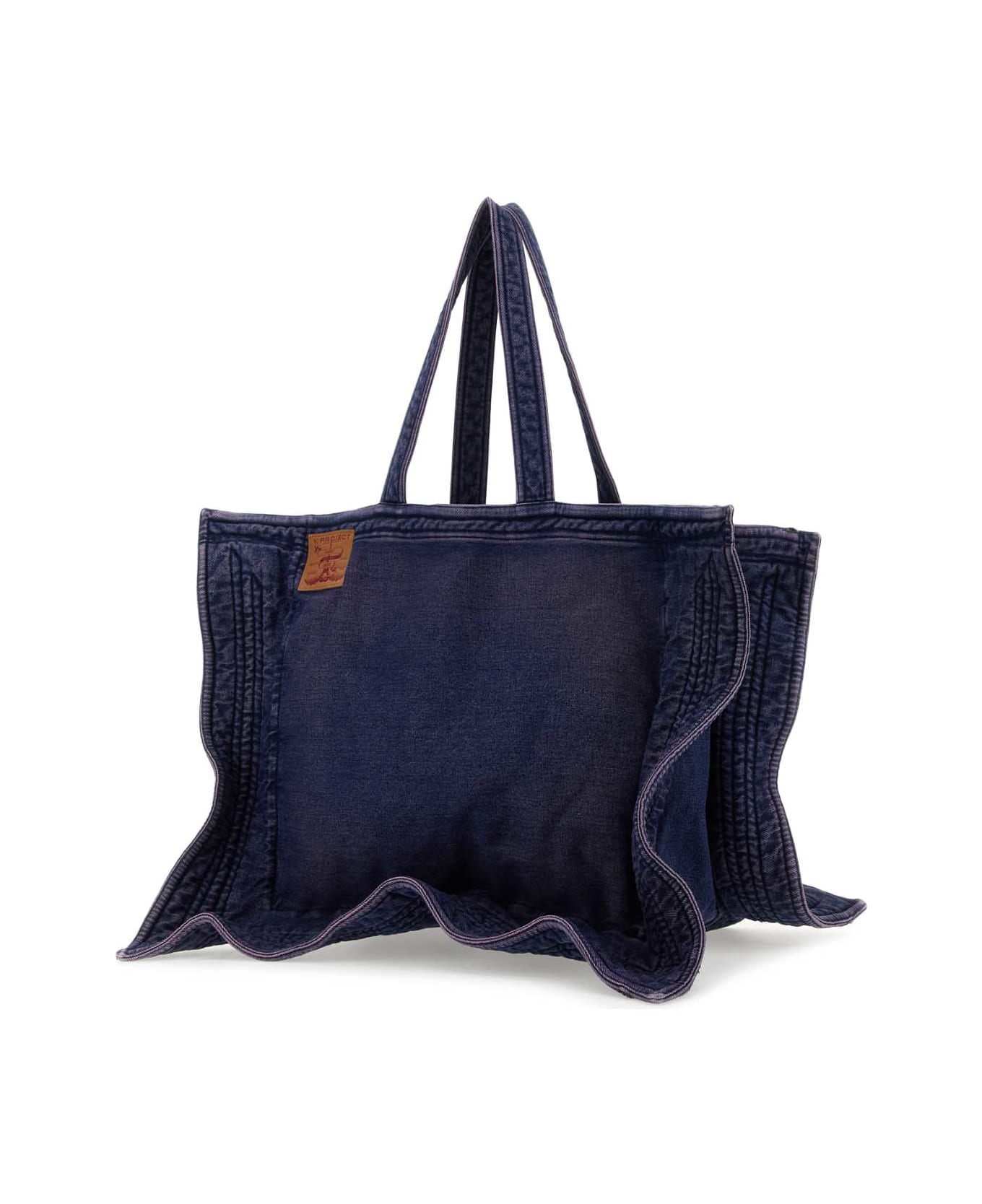 Y/Project Purple Denim Shopping Bag - PURPLE NAVY